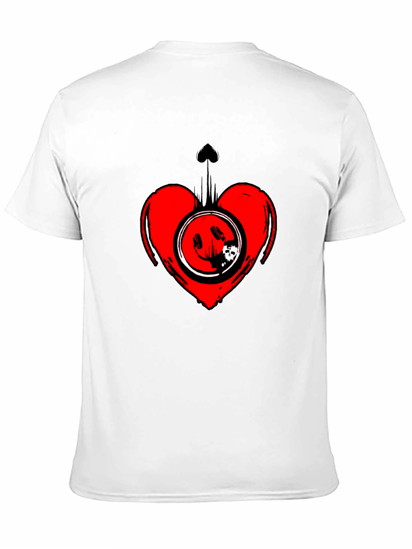 Heart Smiley Graphic Black T-Shirt