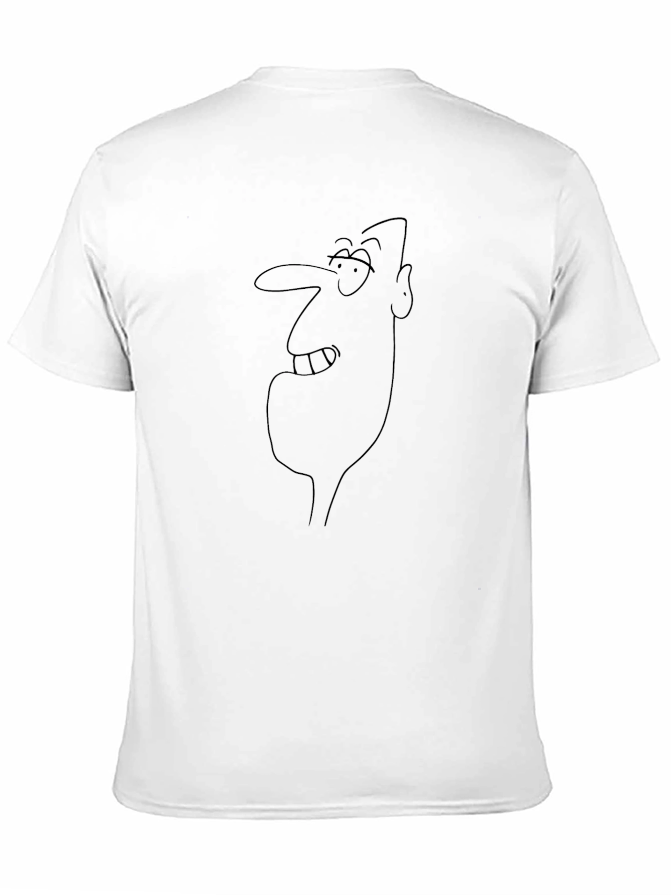 Minimalist Cartoon Face Black T-Shirt