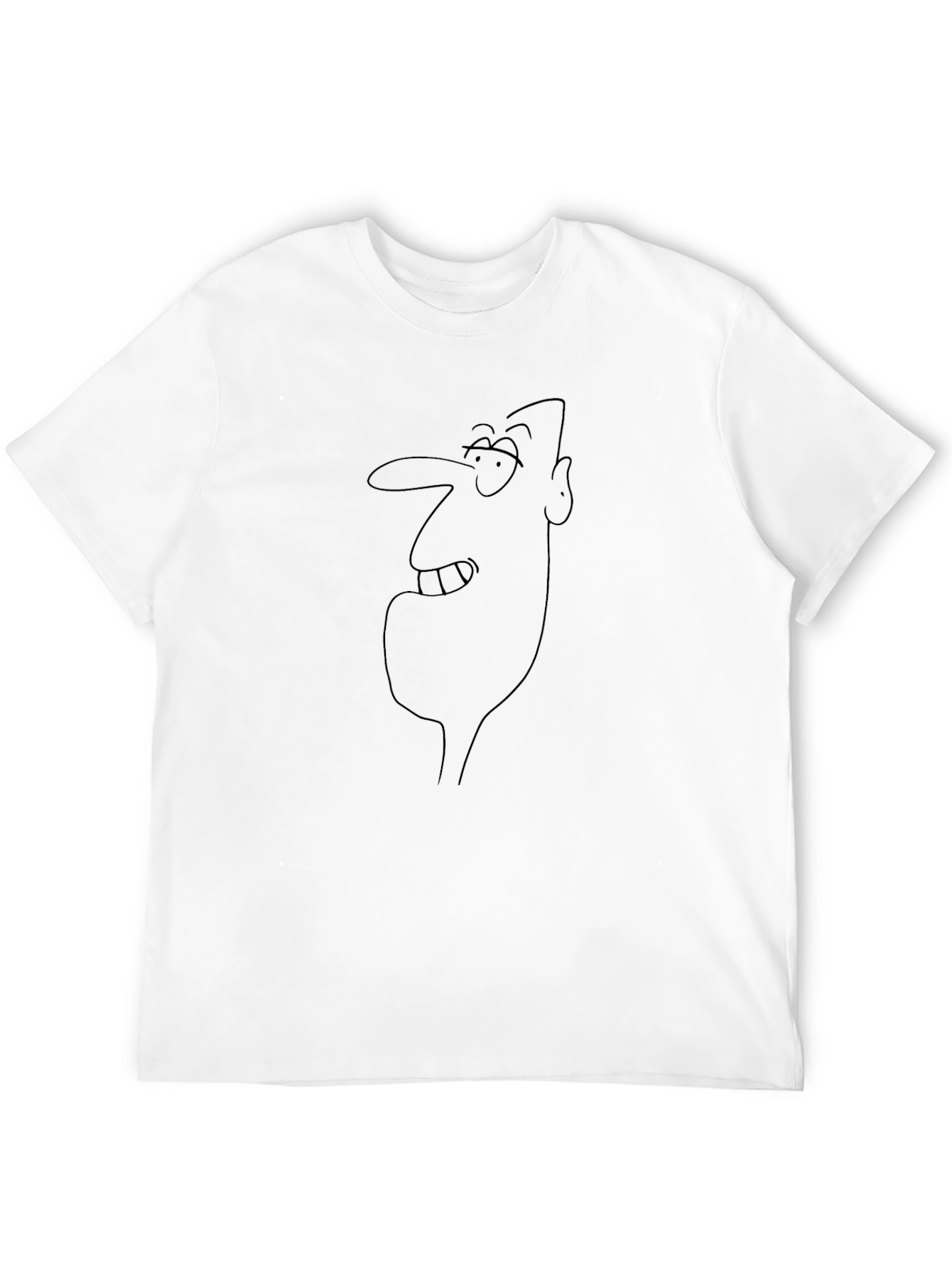 Minimalist Cartoon Face Black T-Shirt