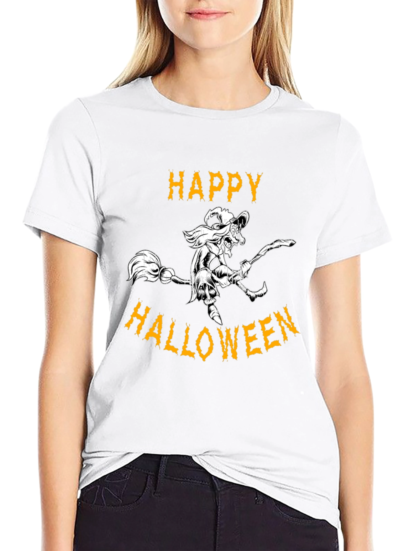 Happy Halloween Witch Graphic Tee