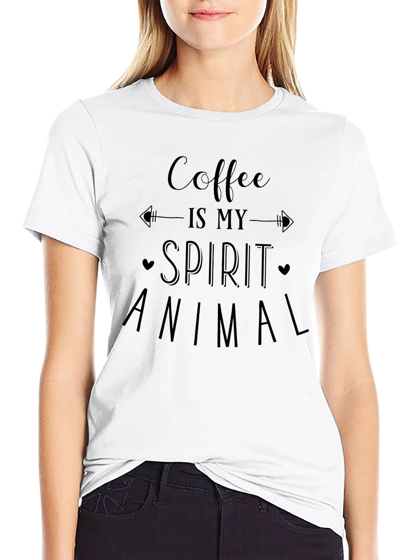Coffee is My Spirit Animal Graphic Tee - Black