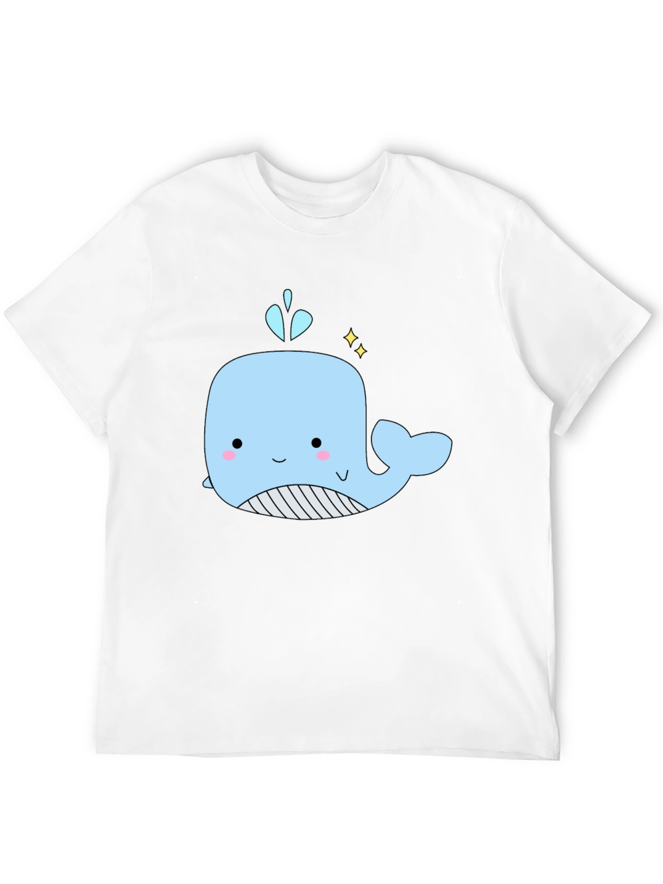 Cute Whale Graphic Black T-Shirt