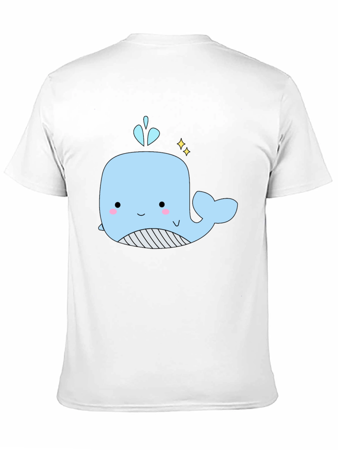 Cute Whale Graphic Black T-Shirt