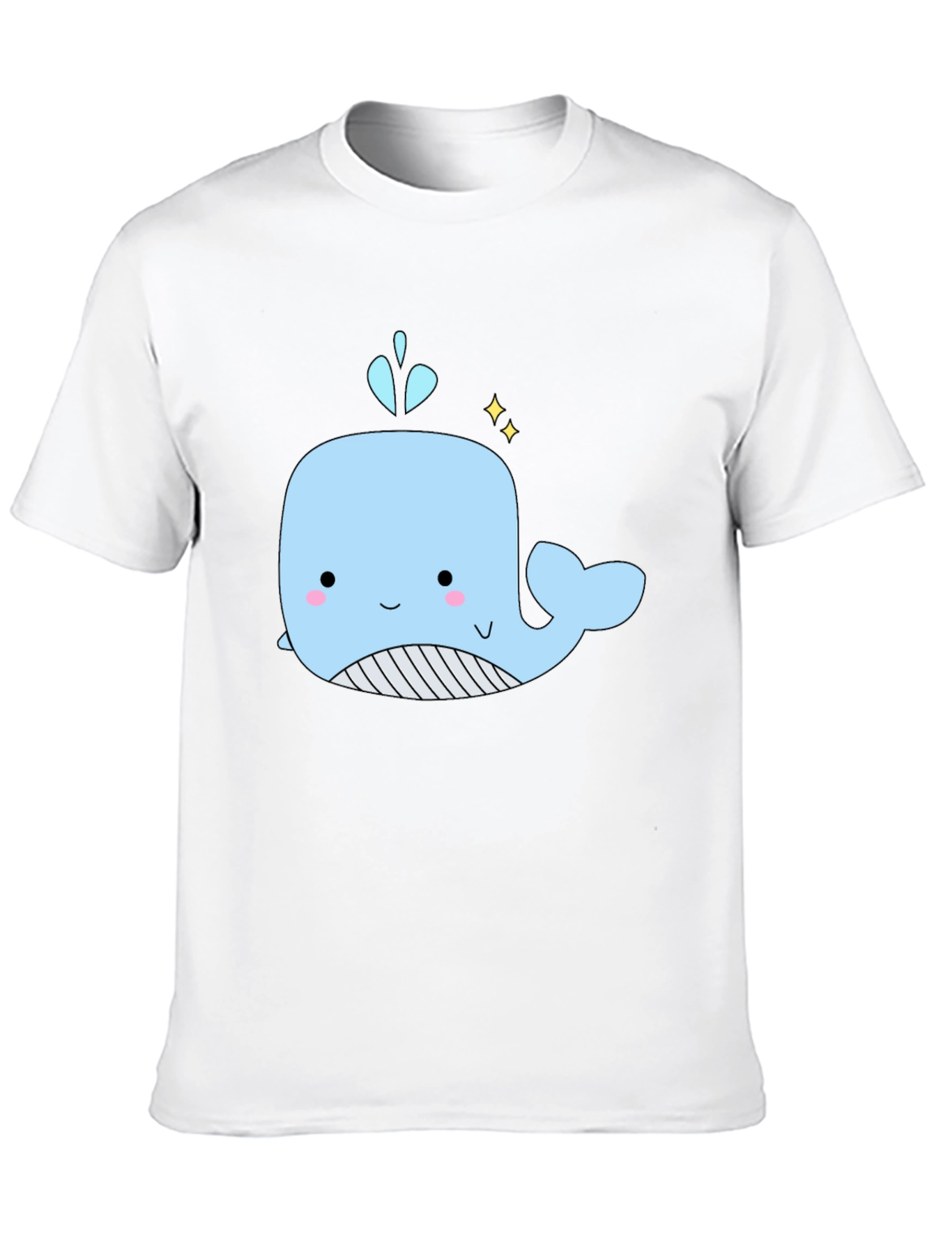 Cute Whale Graphic Black T-Shirt