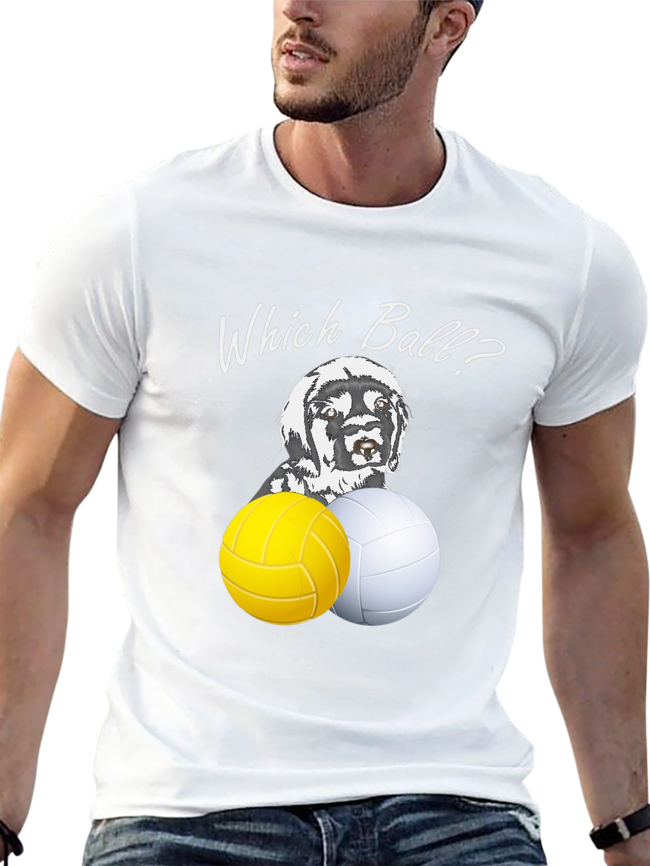 Which Ball? Dog & Volleyball Graphic Tee