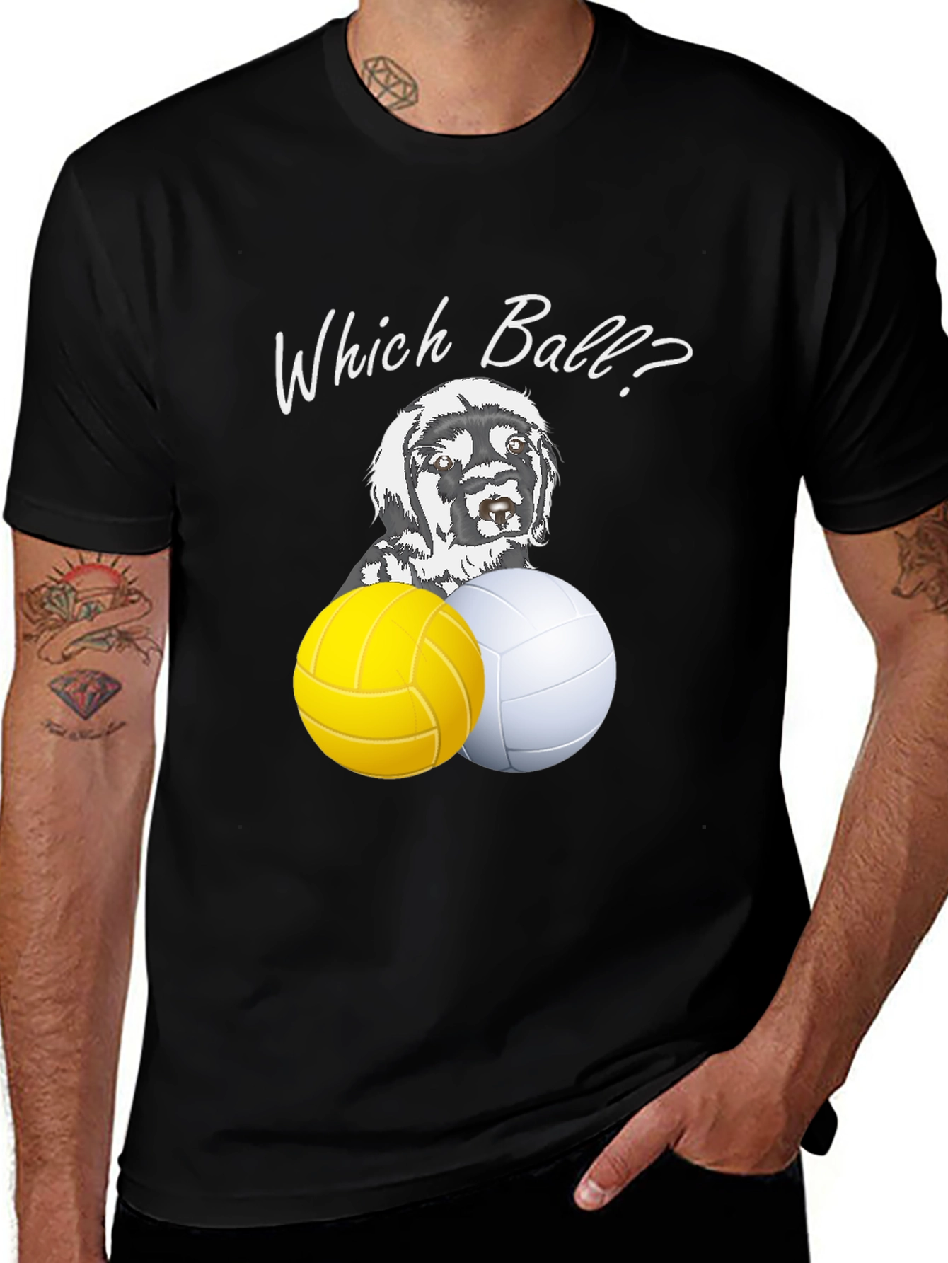 Which Ball? Dog & Volleyball Graphic Tee