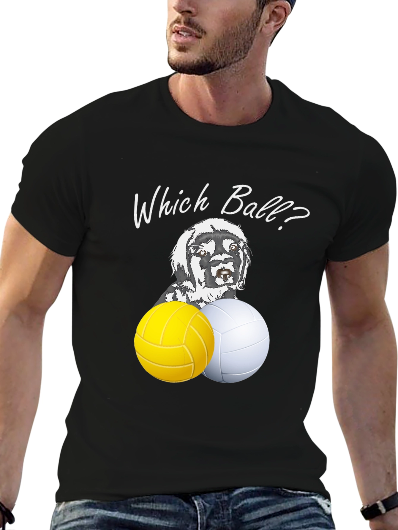 Which Ball? Dog & Volleyball Graphic Tee