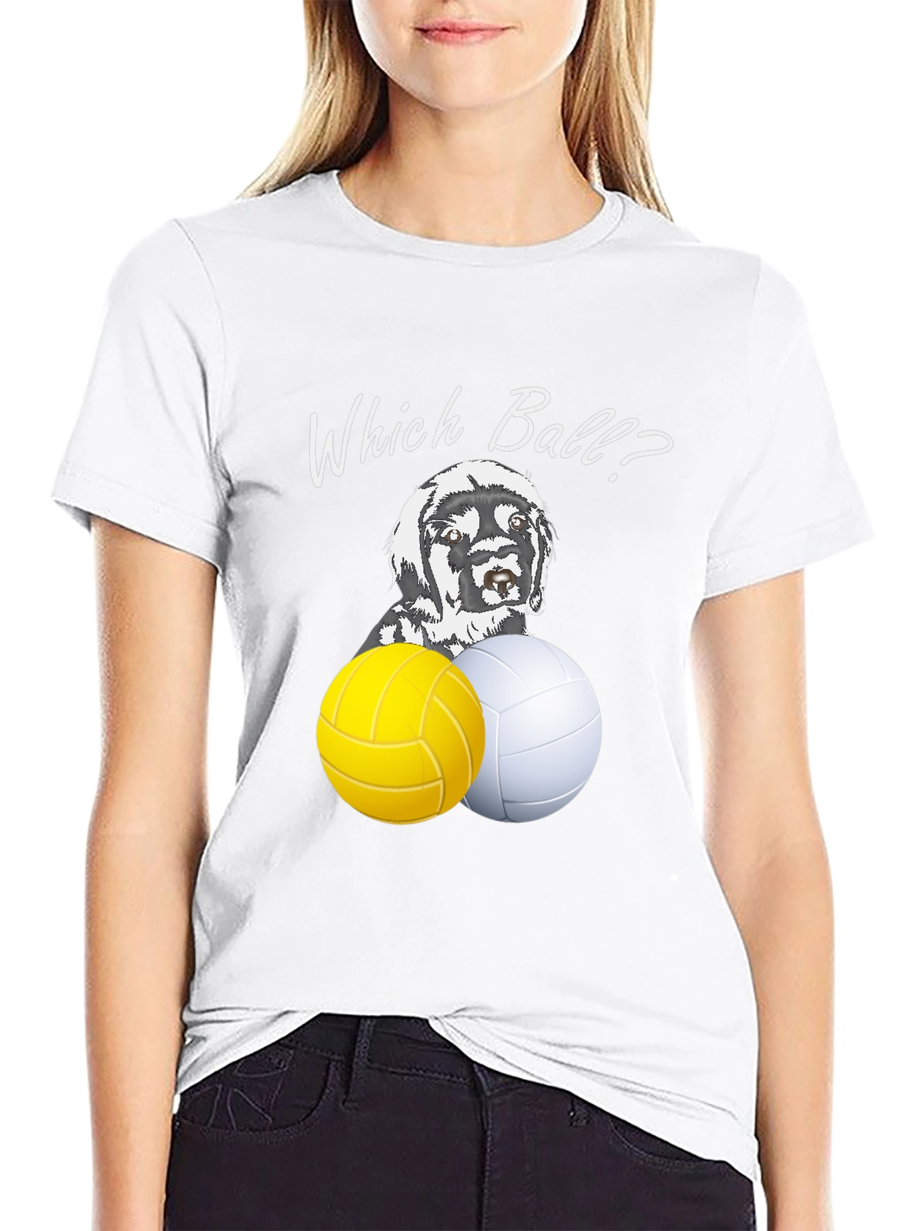 Which Ball? Dog & Volleyball Graphic Tee