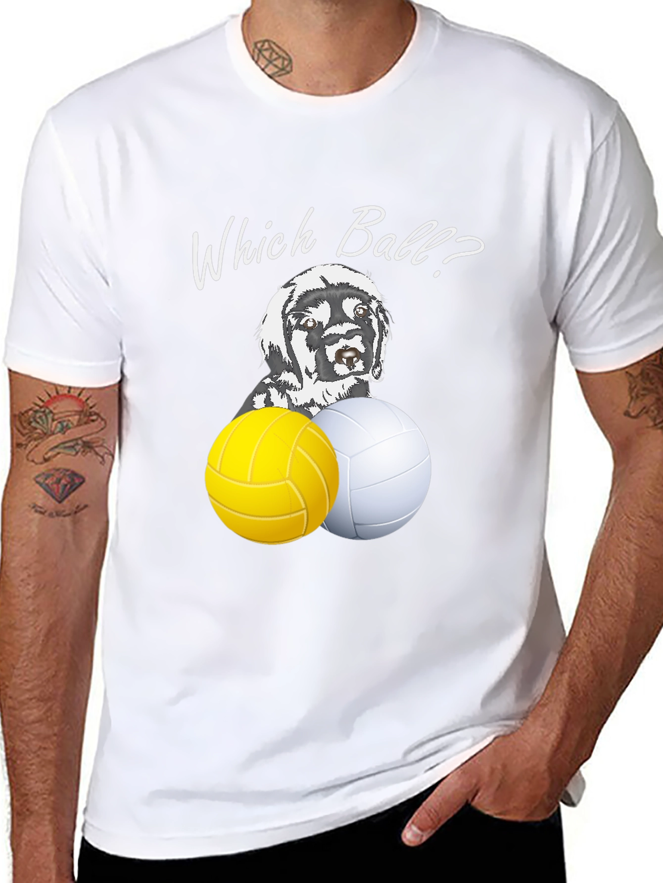 Which Ball? Dog & Volleyball Graphic Tee