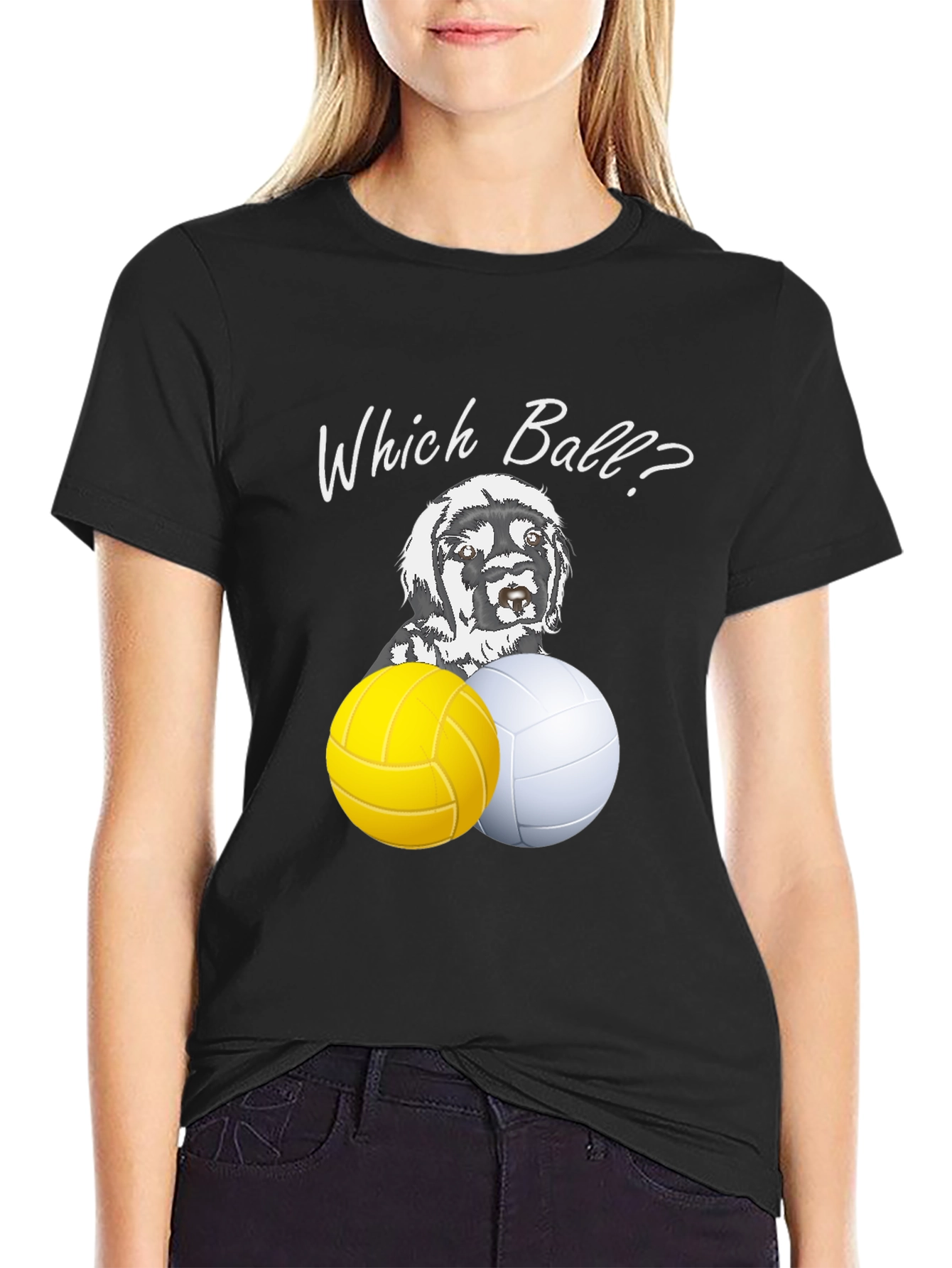 Which Ball? Dog & Volleyball Graphic Tee