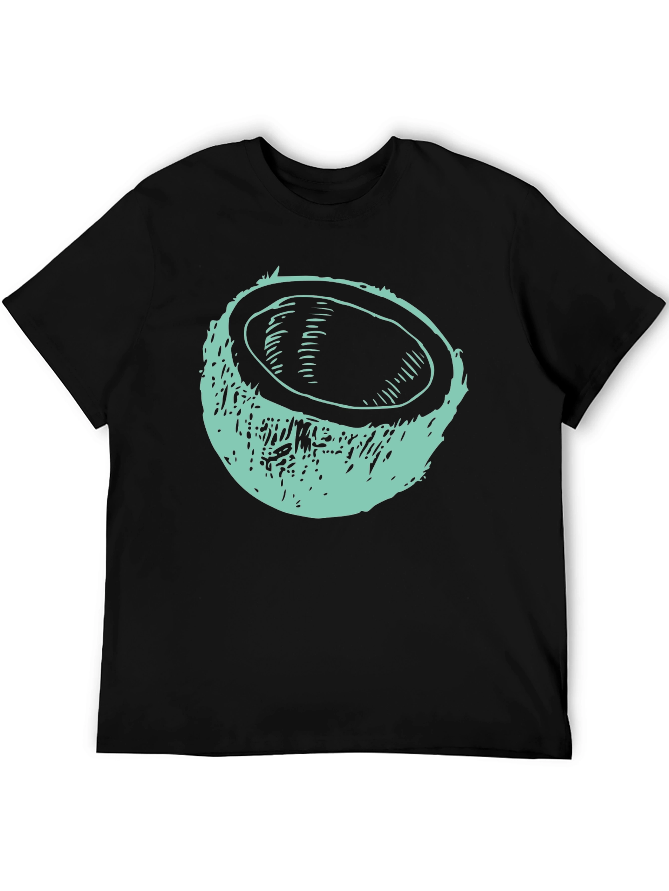 Coconut Graphic Tee - Black Cotton T-Shirt