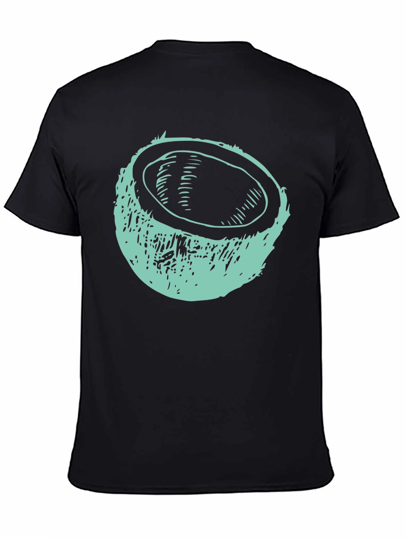 Coconut Graphic Tee - Black Cotton T-Shirt