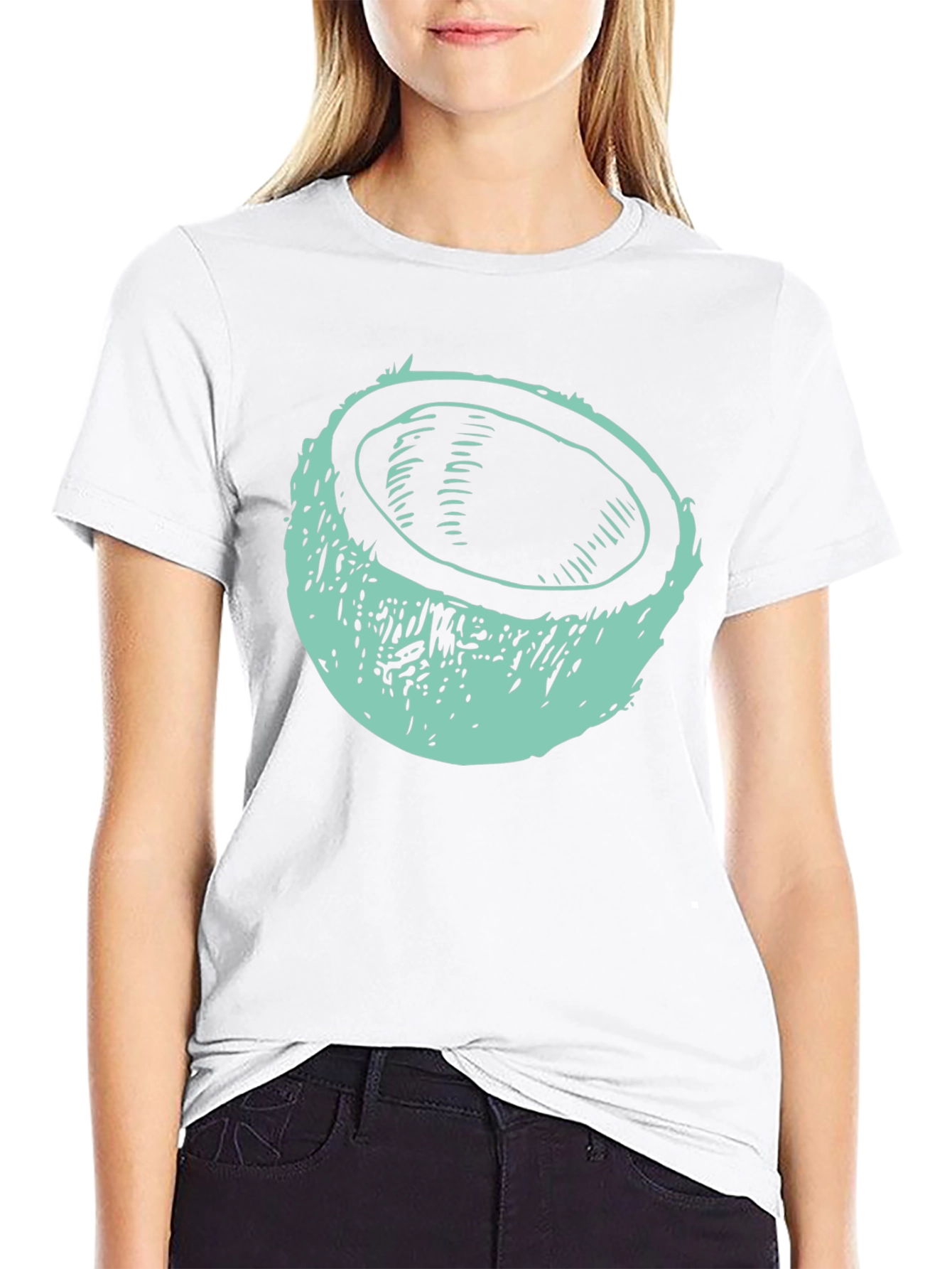 Coconut Graphic Tee - Black Cotton T-Shirt