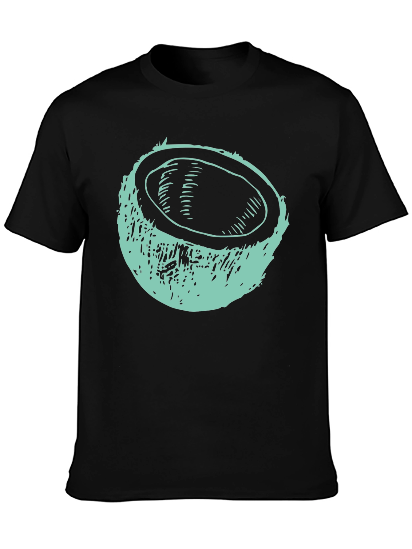 Coconut Graphic Tee - Black Cotton T-Shirt