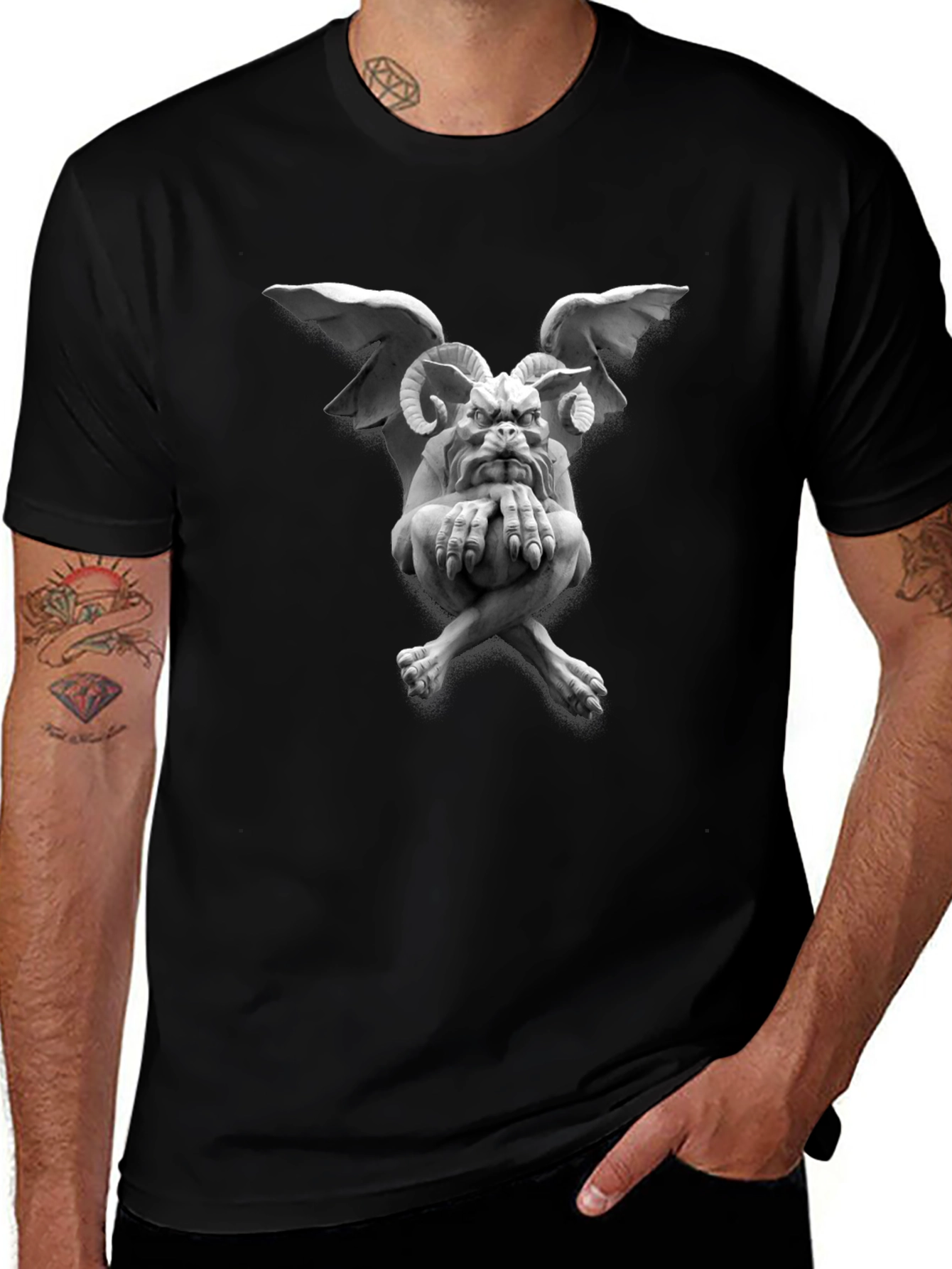 Gargoyle Graphic T-Shirt - Dark Humor Tee