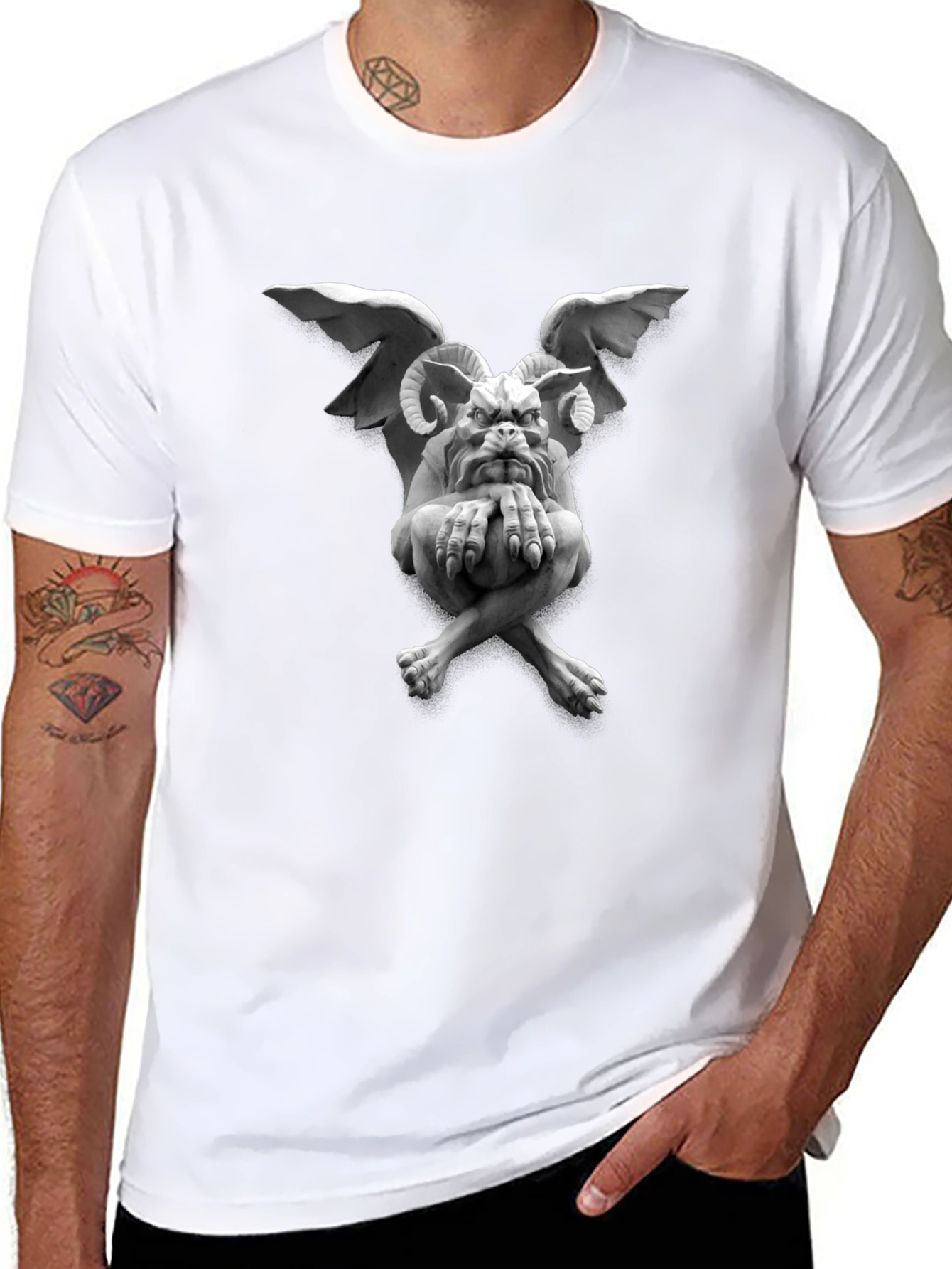 Gargoyle Graphic T-Shirt - Dark Humor Tee