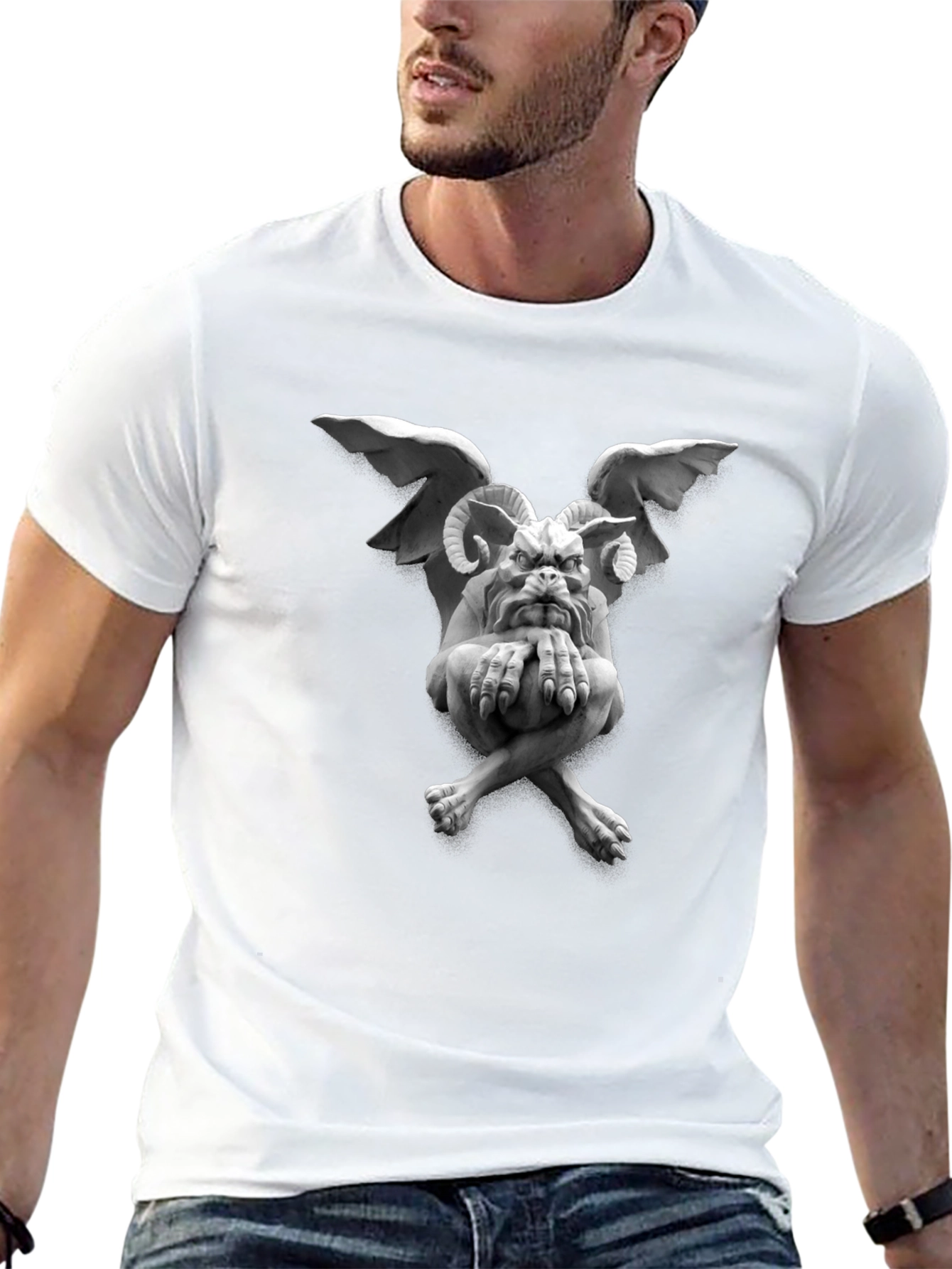 Gargoyle Graphic T-Shirt - Dark Humor Tee