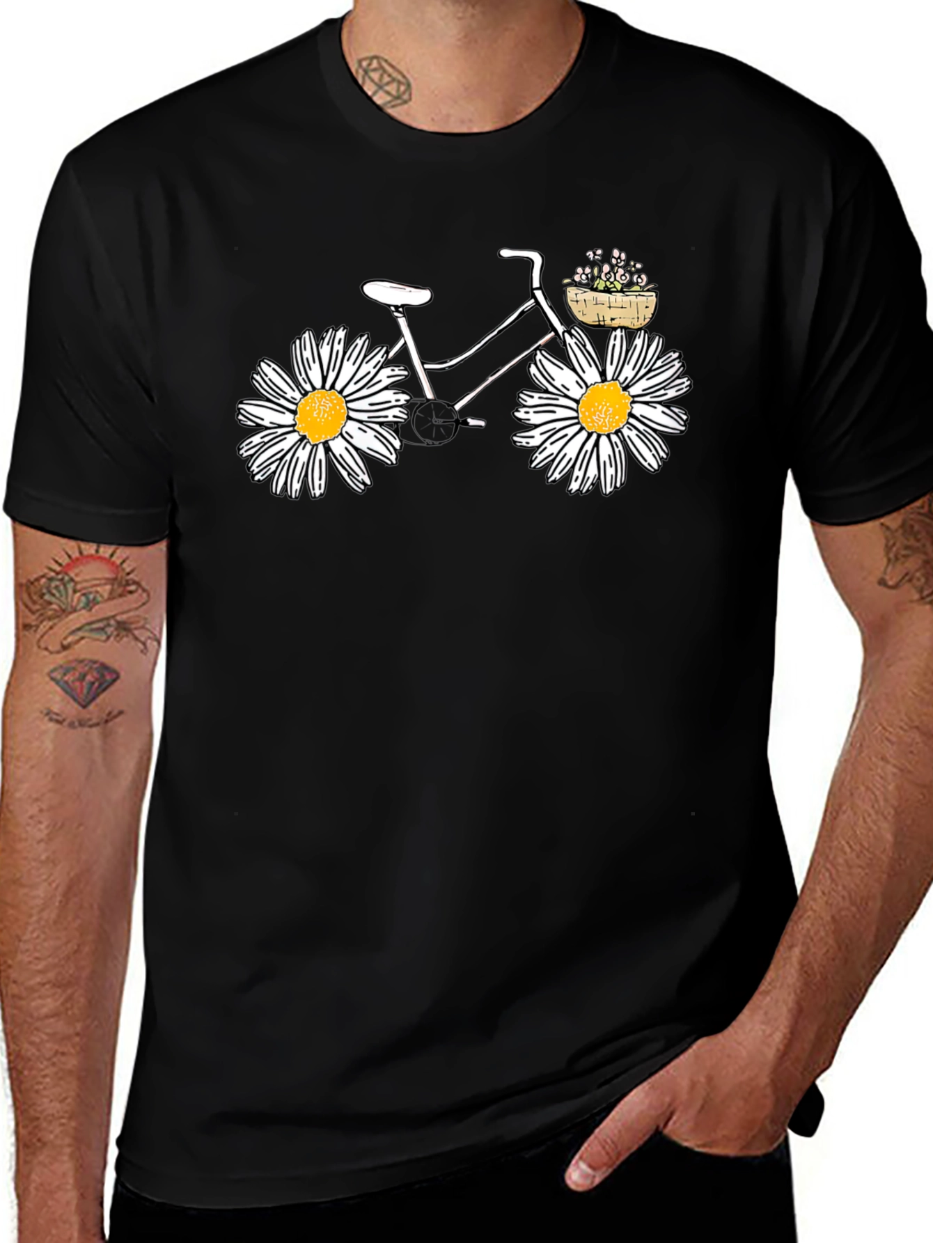 Daisy Bicycle Black Tee