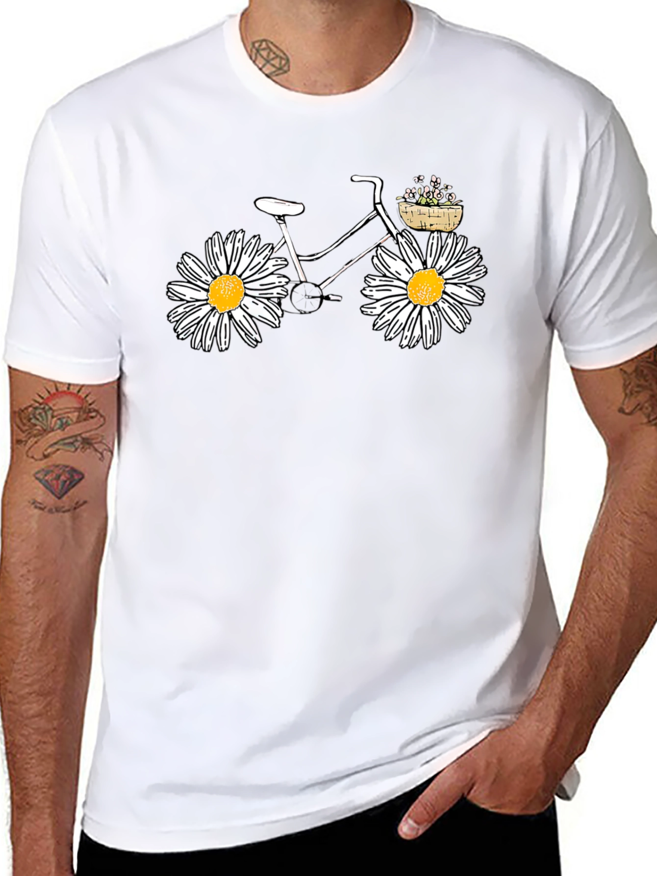 Daisy Bicycle Black Tee