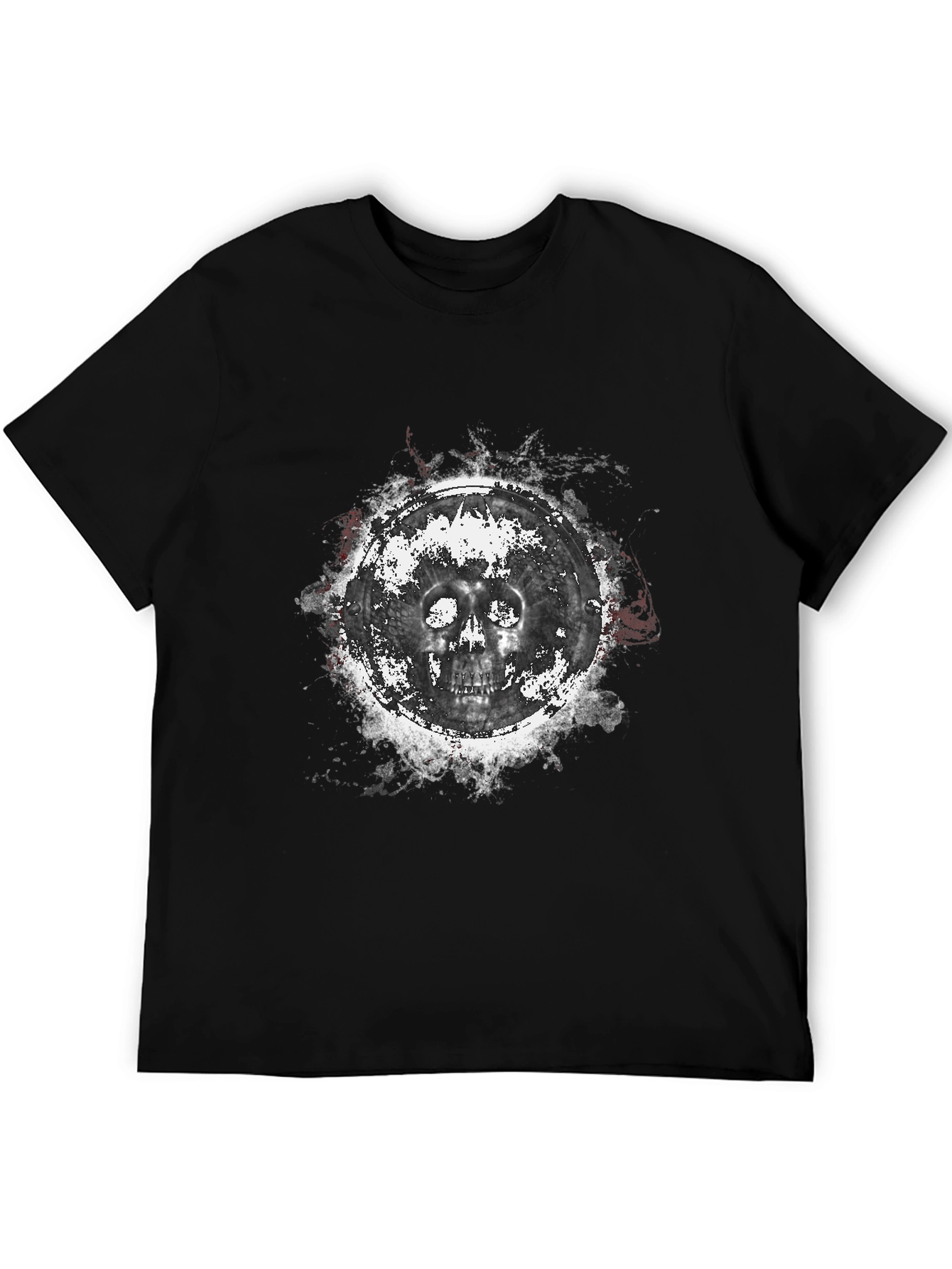 Skull Graphic Print Black T-Shirt