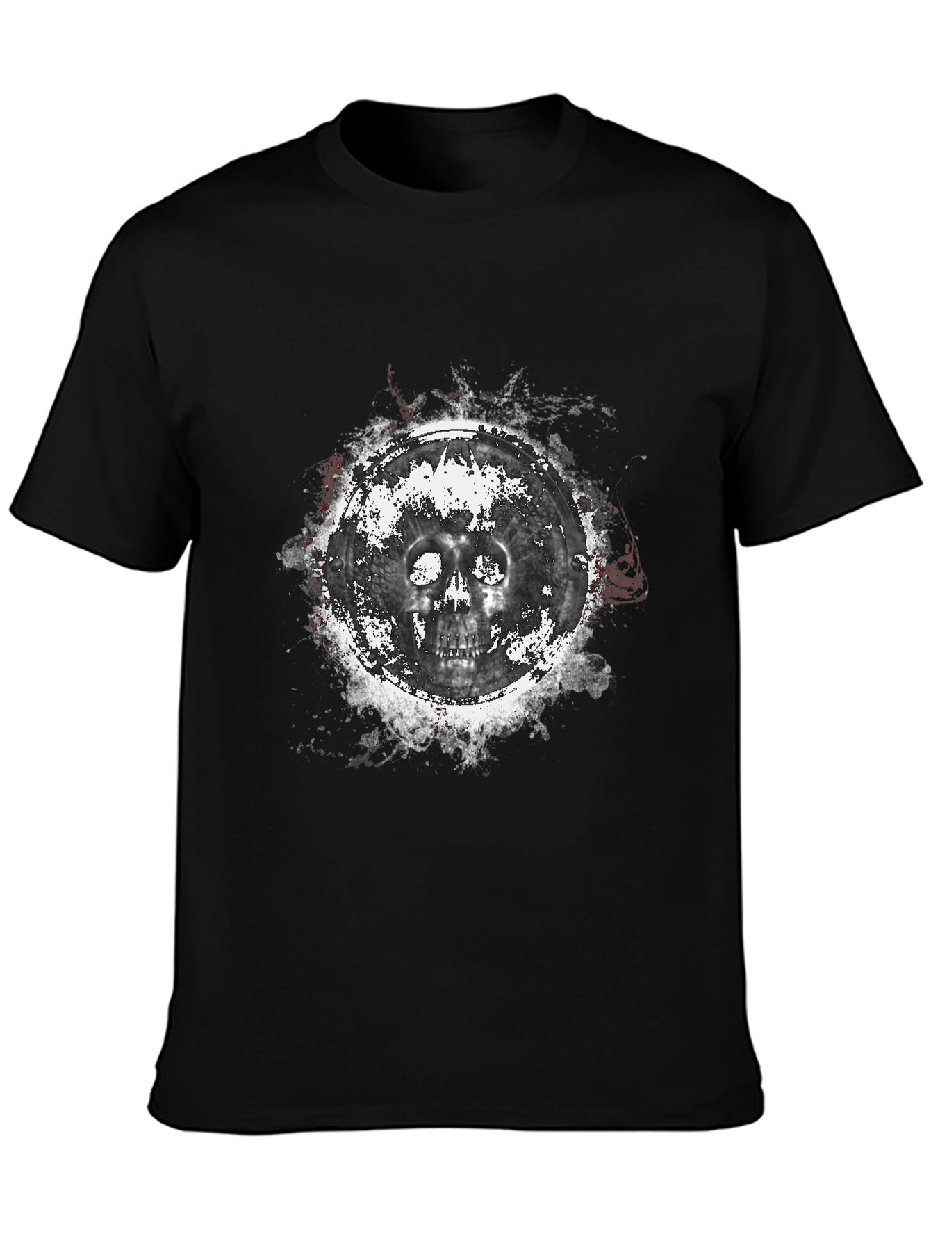 Skull Graphic Print Black T-Shirt