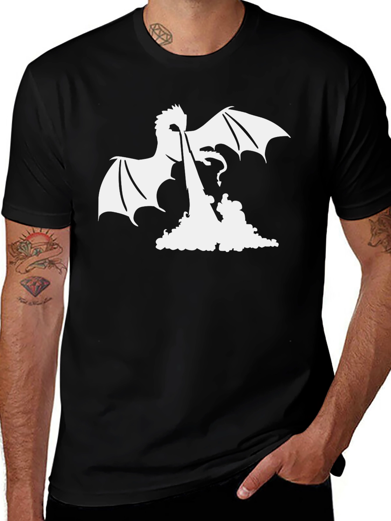 Dragon Fire Graphic Tee - Black