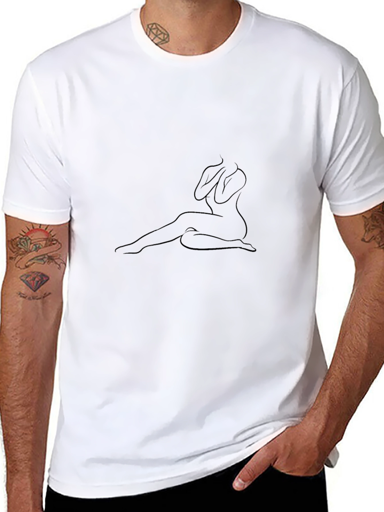Minimalist Silhouette Tee - Black