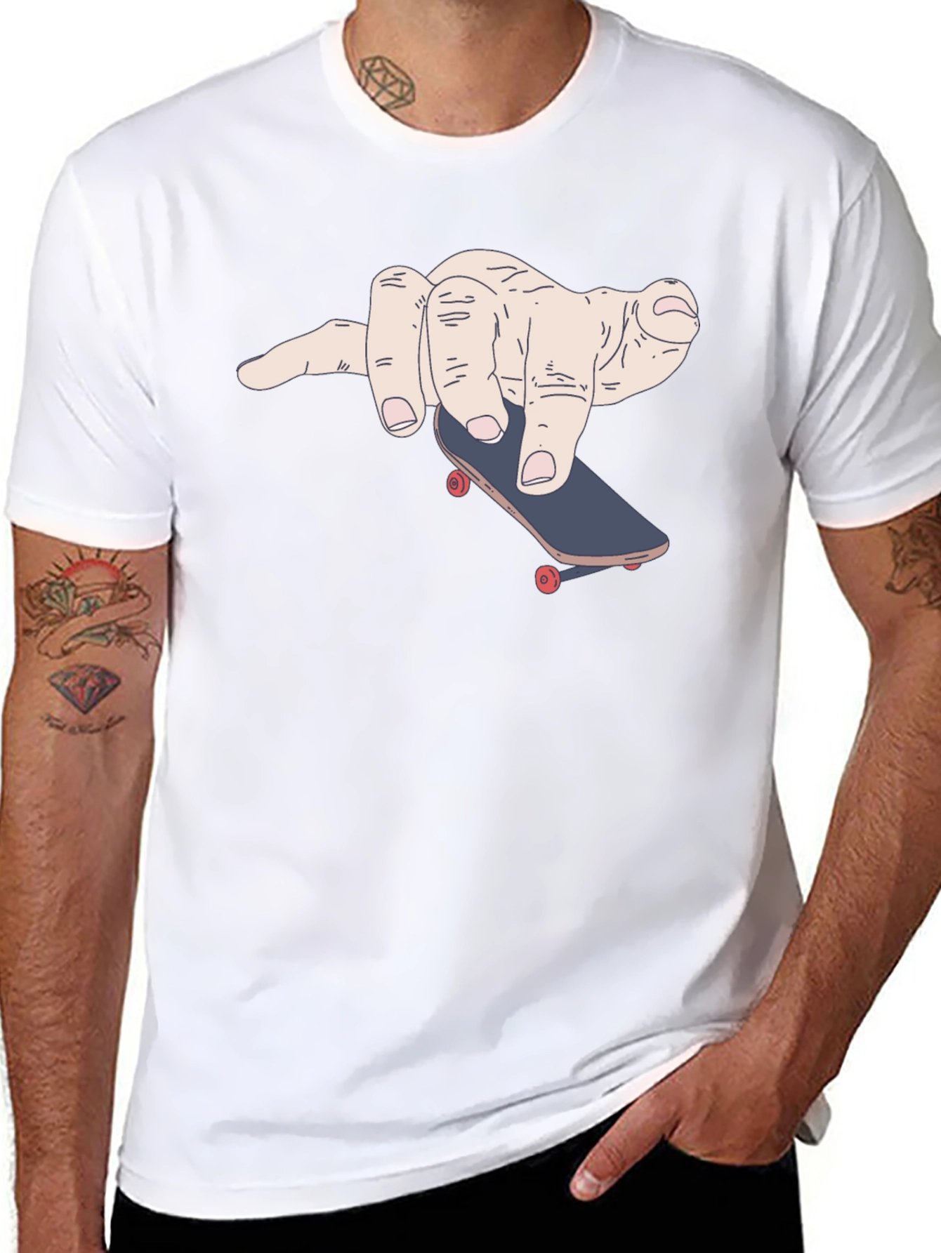 Finger Skateboard Black Tee