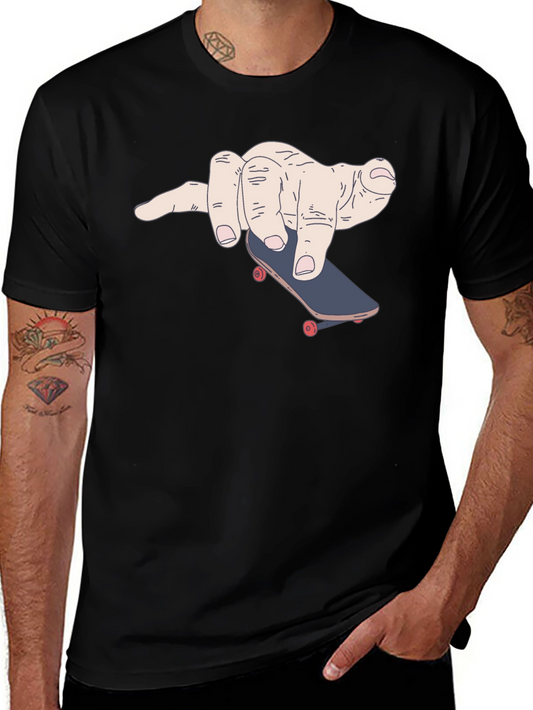Finger Skateboard Black Tee