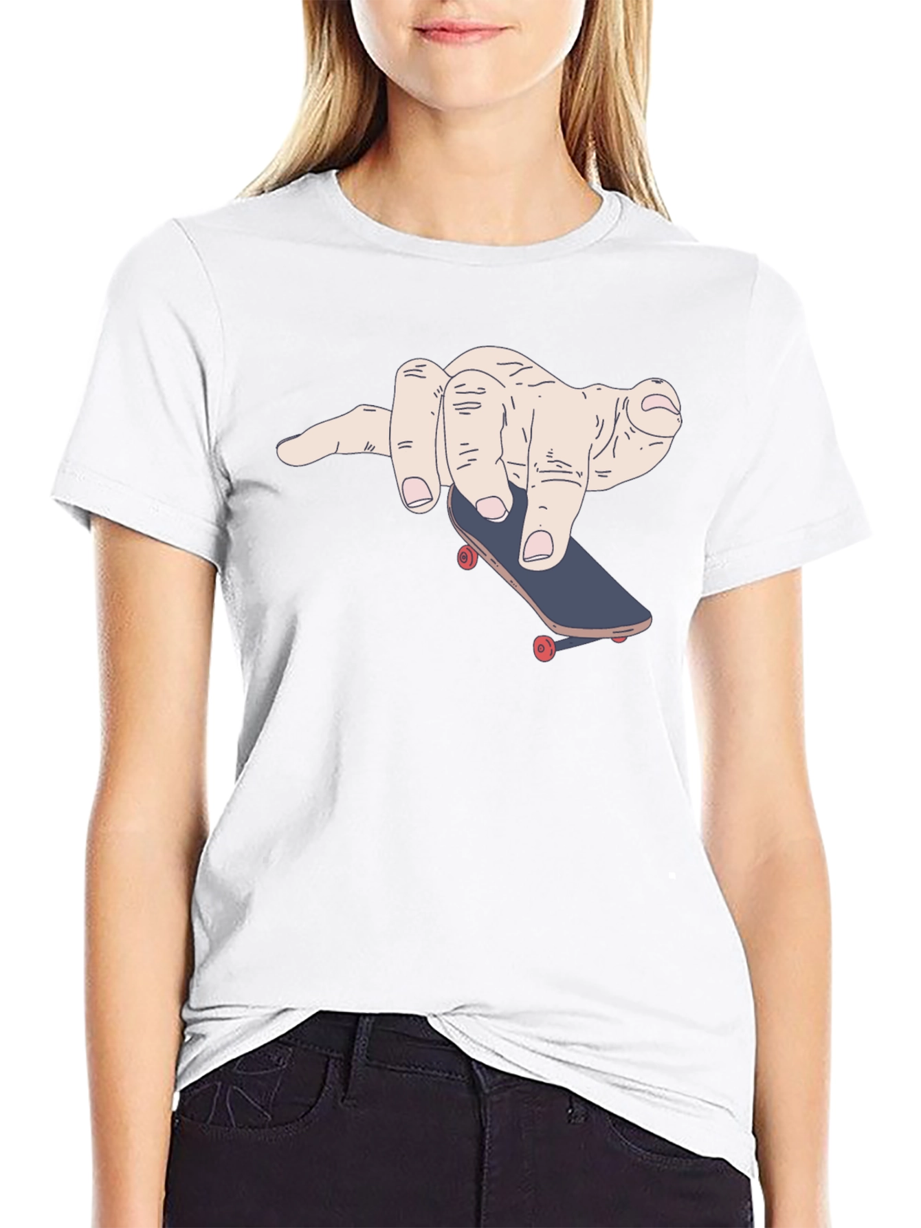 Finger Skateboard Black Tee