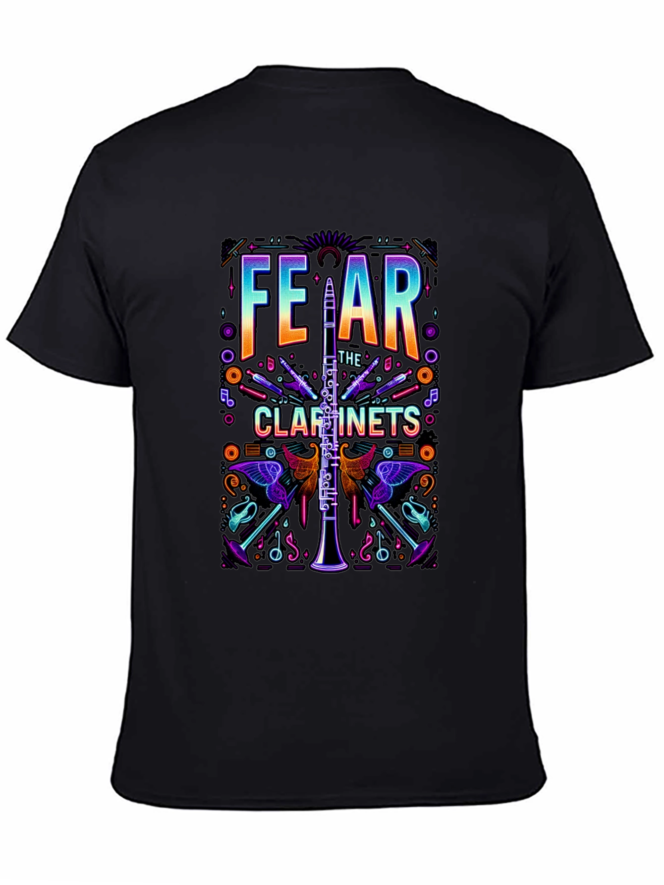 Fear The Clarinets Graphic Tee - Musical Instrument T-Shirt