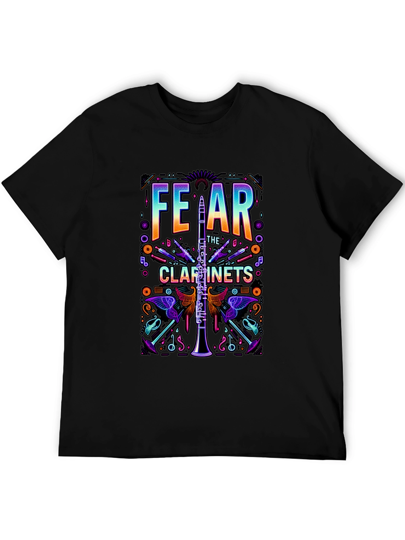 Fear The Clarinets Graphic Tee - Musical Instrument T-Shirt