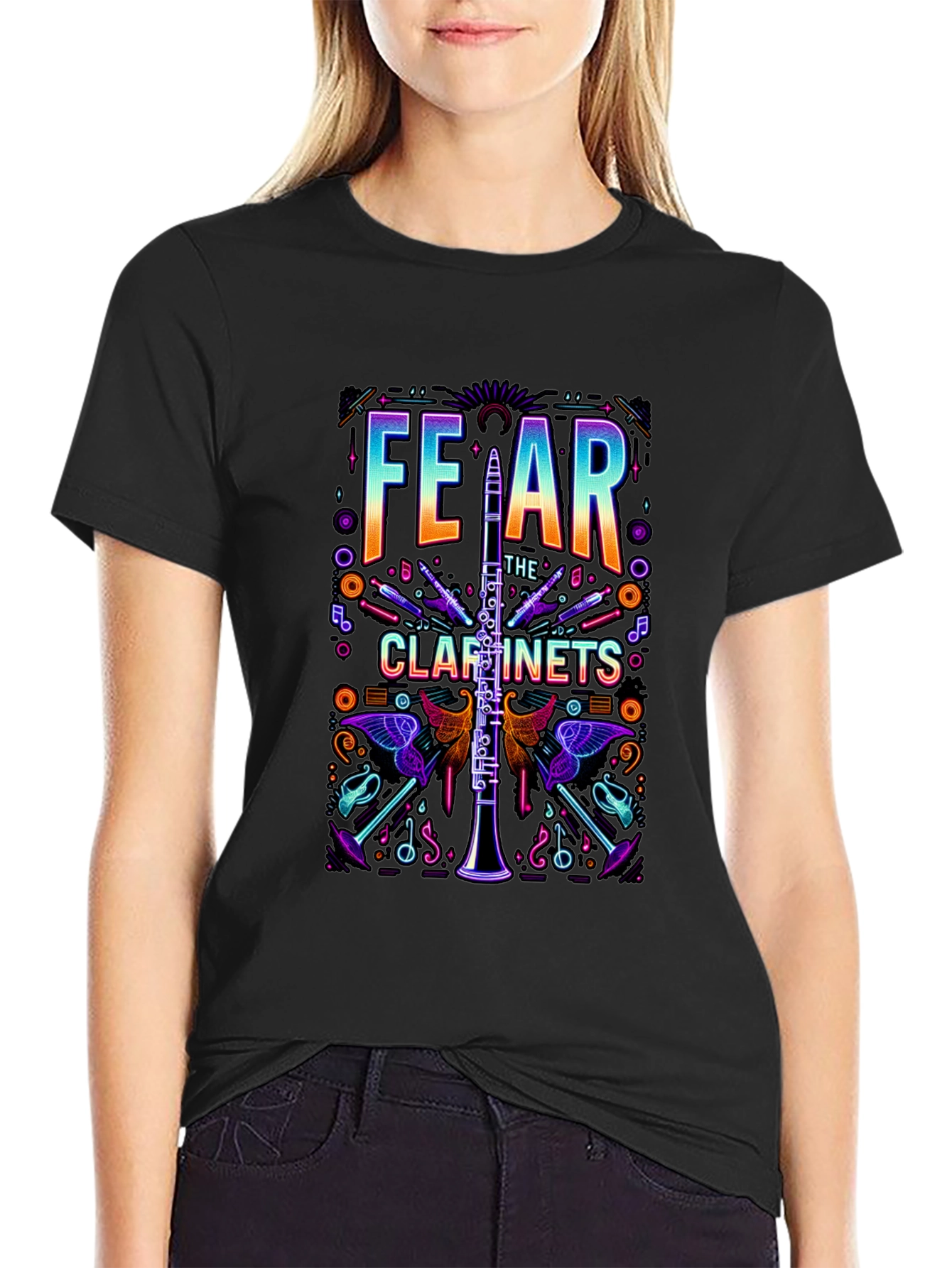 Fear The Clarinets Graphic Tee - Musical Instrument T-Shirt