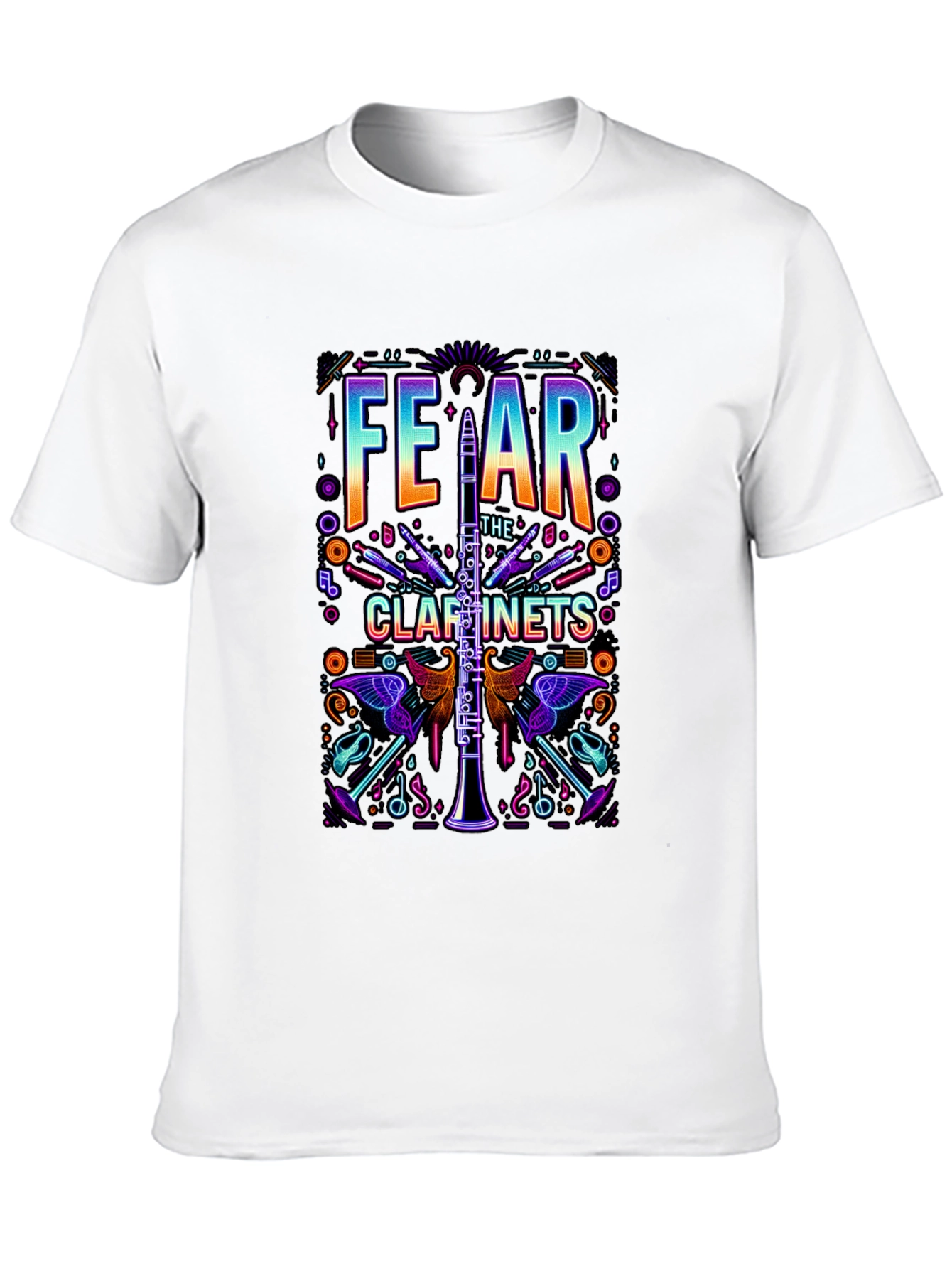 Fear The Clarinets Graphic Tee - Musical Instrument T-Shirt