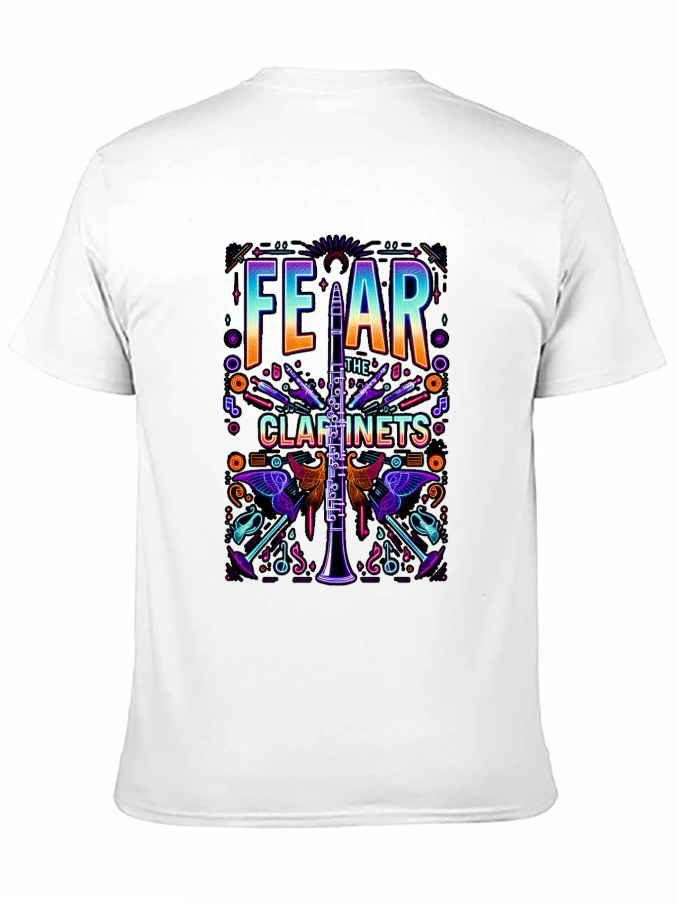 Fear The Clarinets Graphic Tee - Musical Instrument T-Shirt