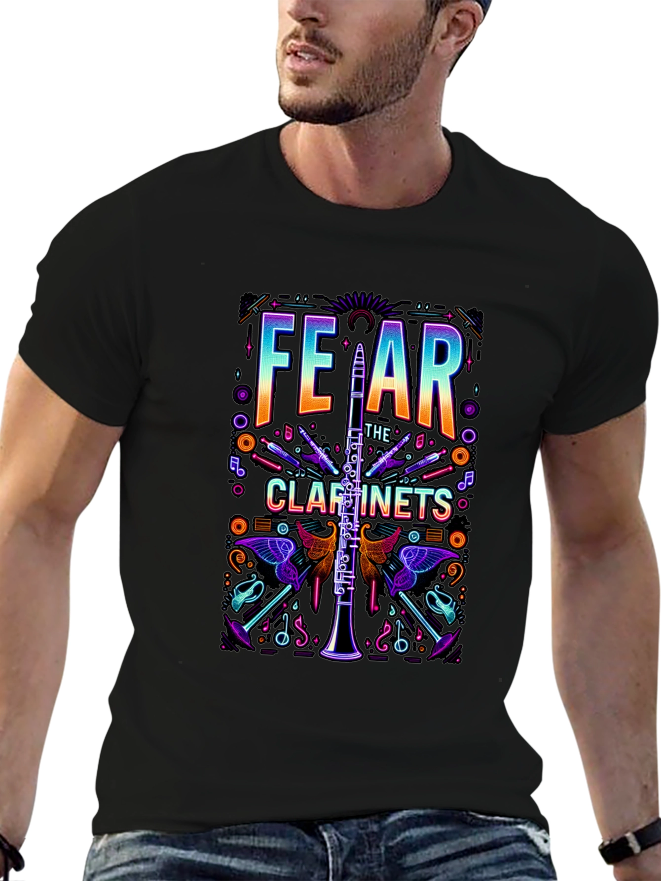 Fear The Clarinets Graphic Tee - Musical Instrument T-Shirt