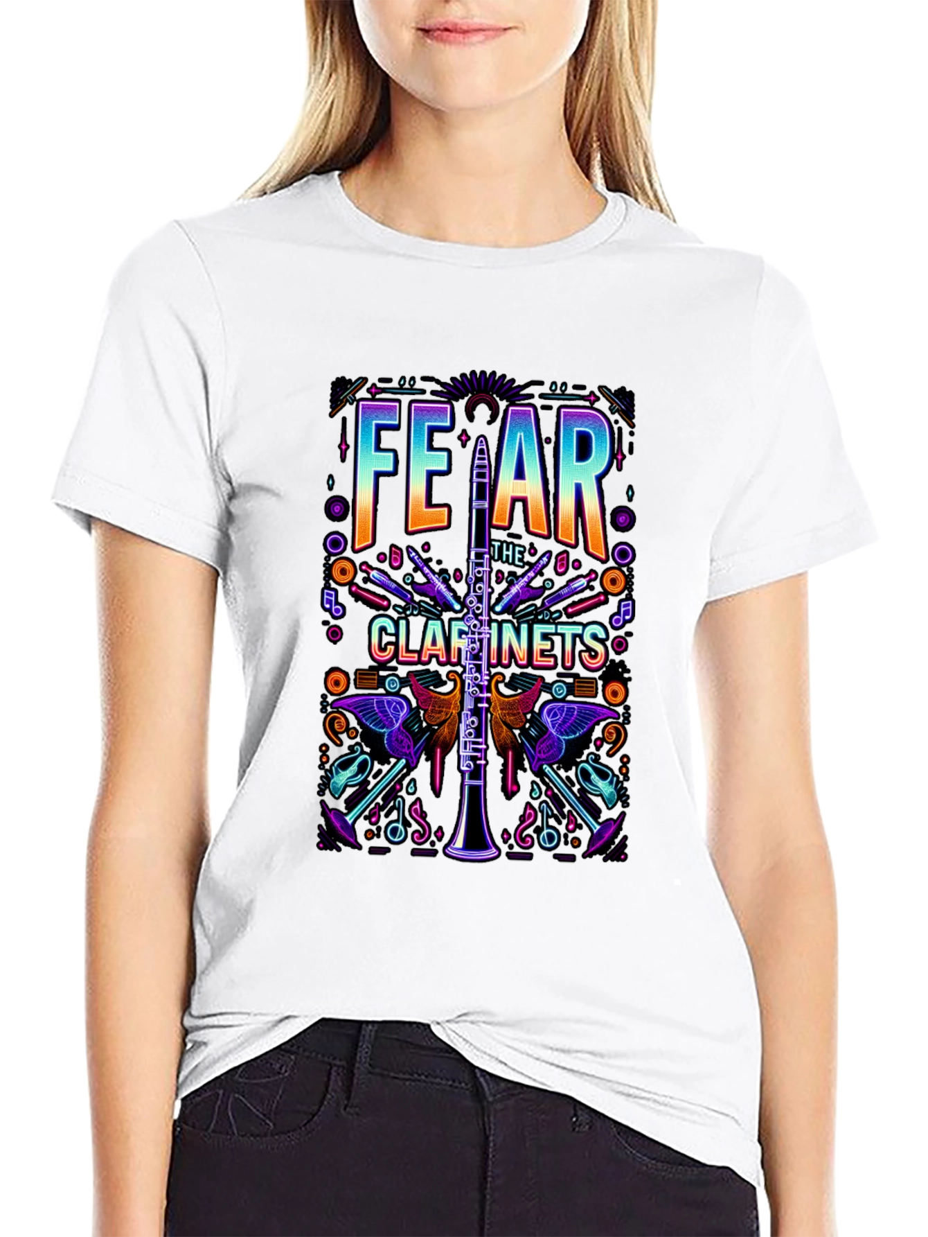 Fear The Clarinets Graphic Tee - Musical Instrument T-Shirt