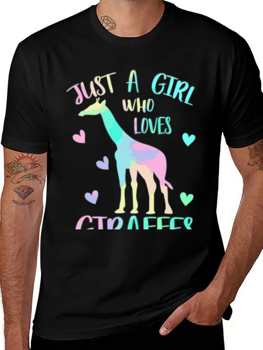 Giraffe Lover T-Shirt - Just A Girl Who Loves Giraffes Tee