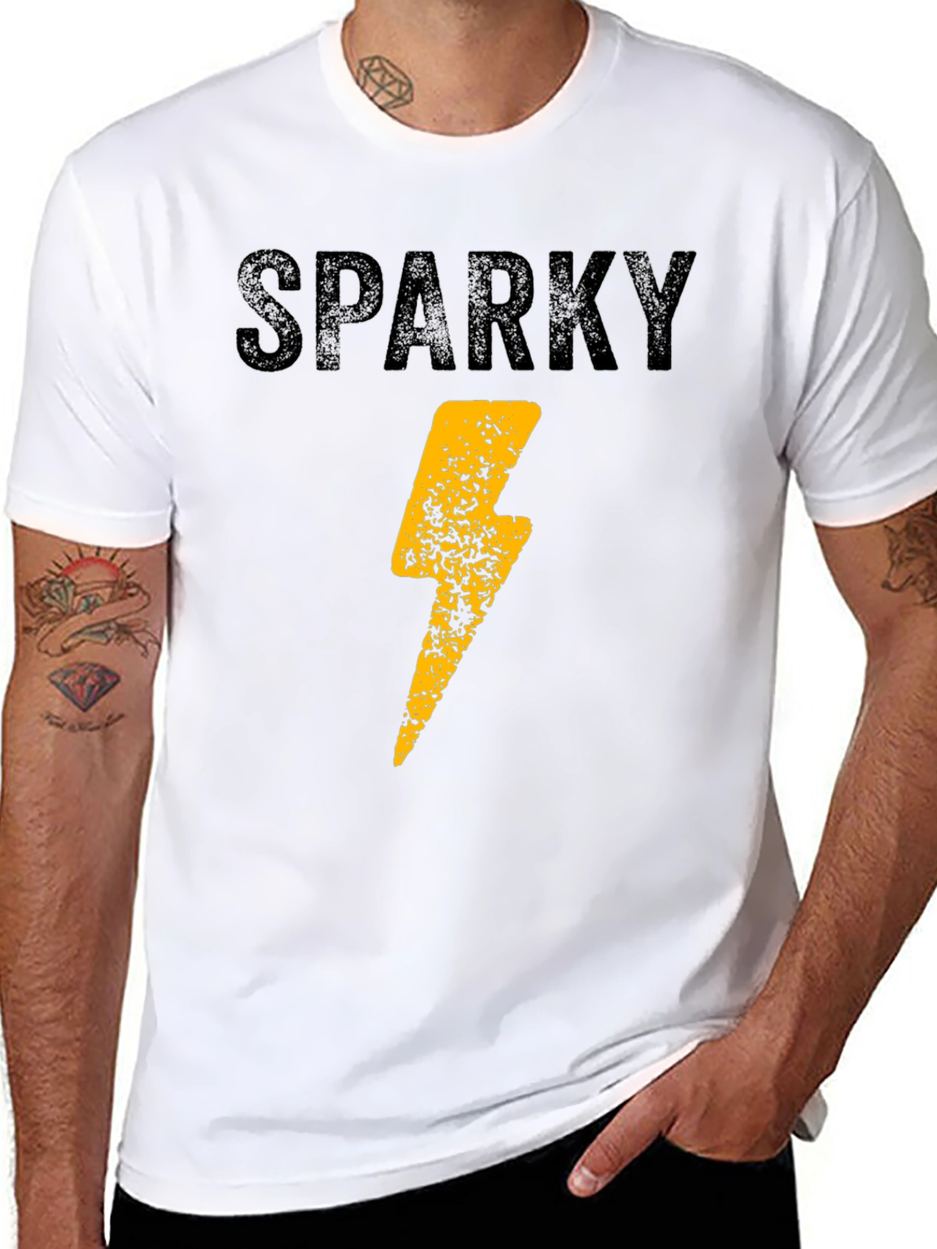 Sparky Lightning Bolt Graphic Tee - Mens Black T-Shirt