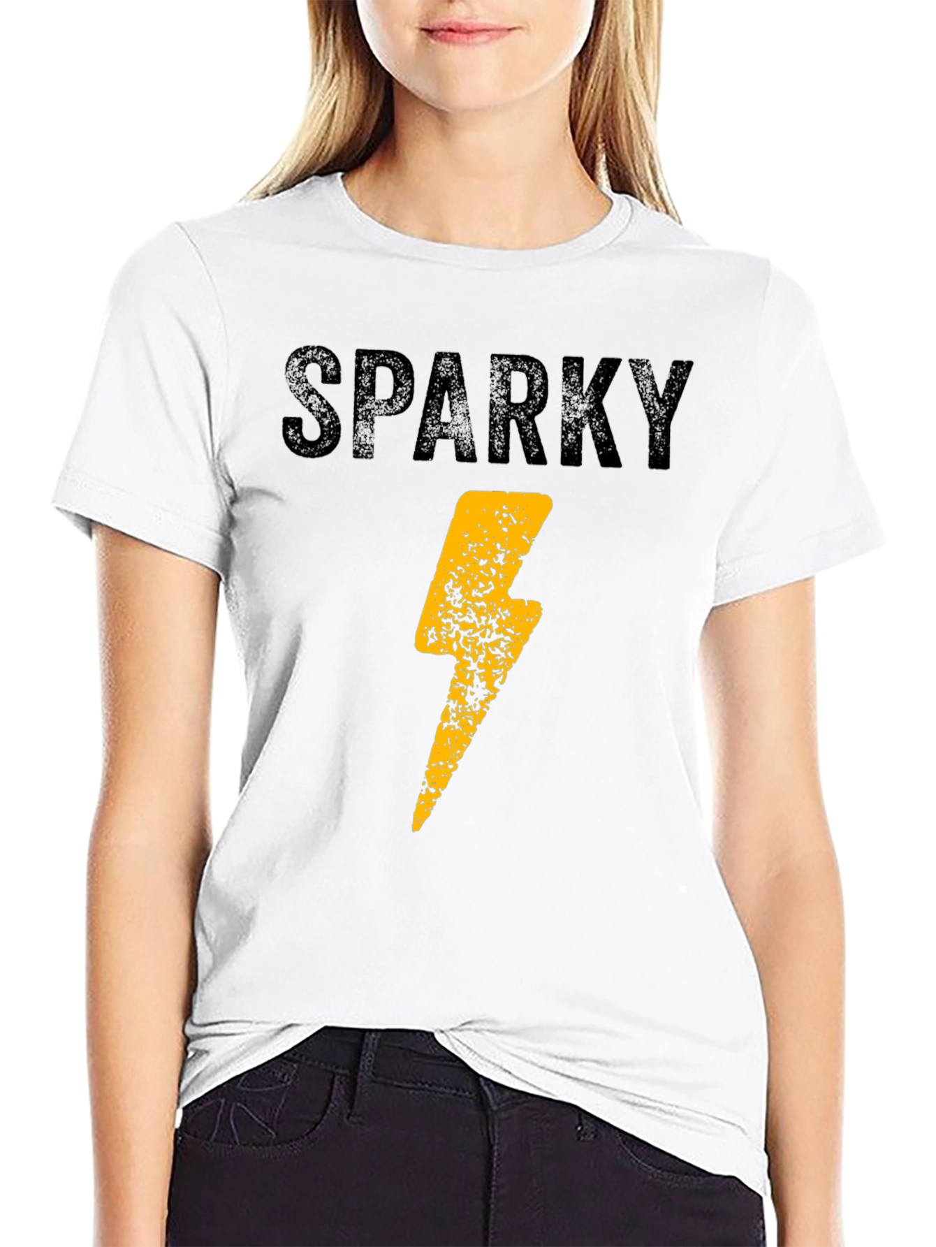 Sparky Lightning Bolt Graphic Tee - Mens Black T-Shirt