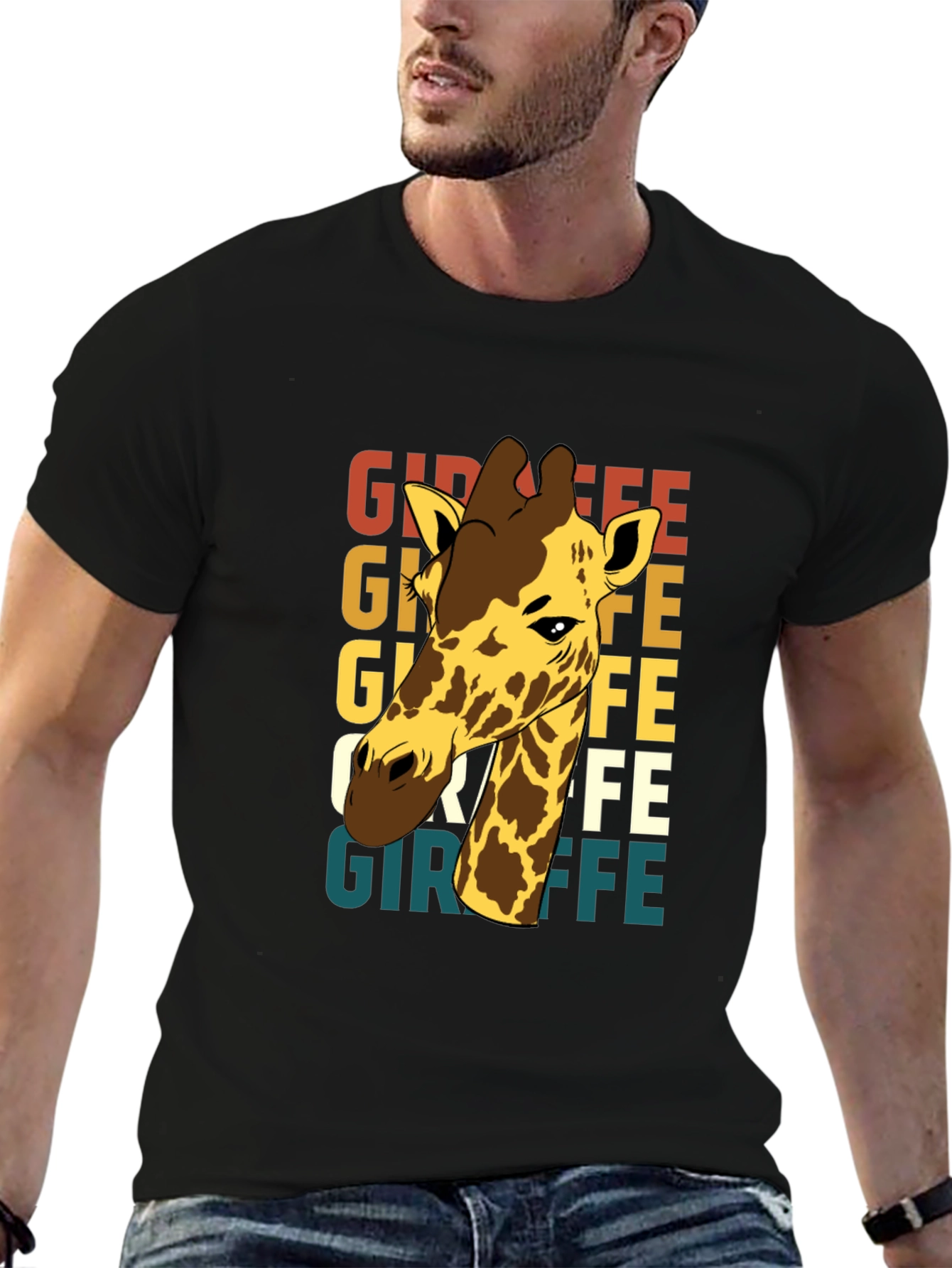 Giraffe Graphic Tee - Novelty Animal Print T-Shirt