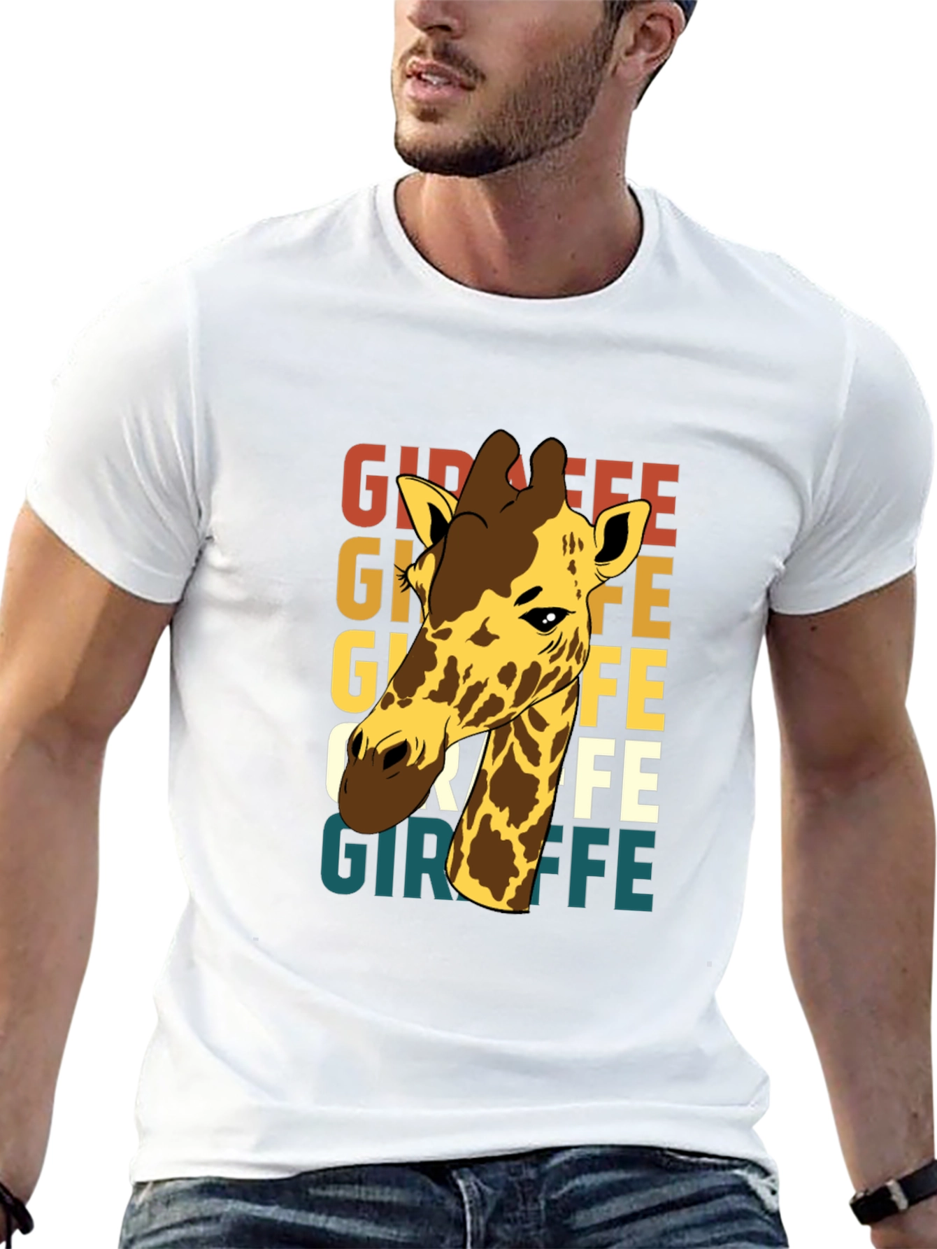 Giraffe Graphic Tee - Novelty Animal Print T-Shirt