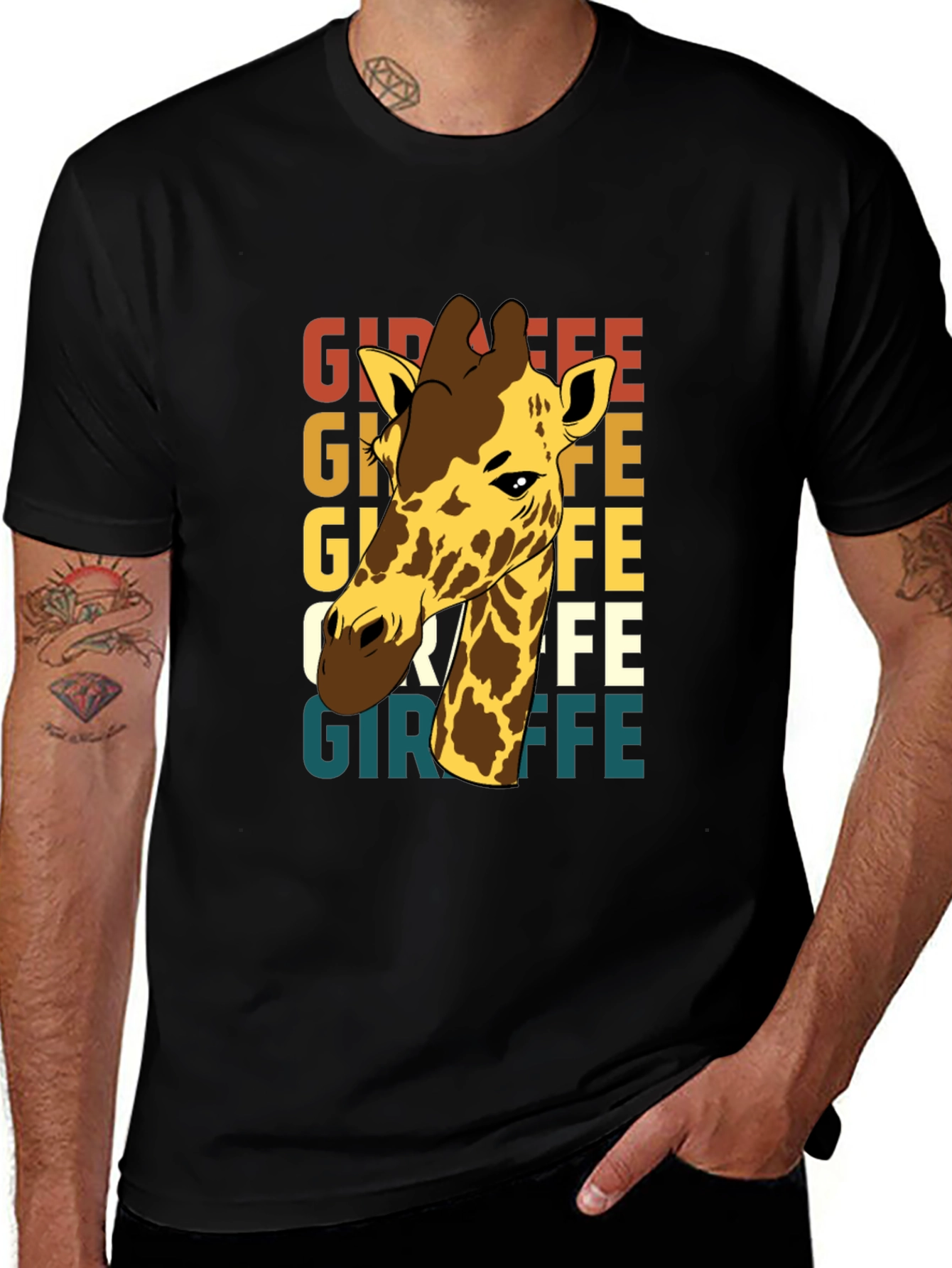 Giraffe Graphic Tee - Novelty Animal Print T-Shirt