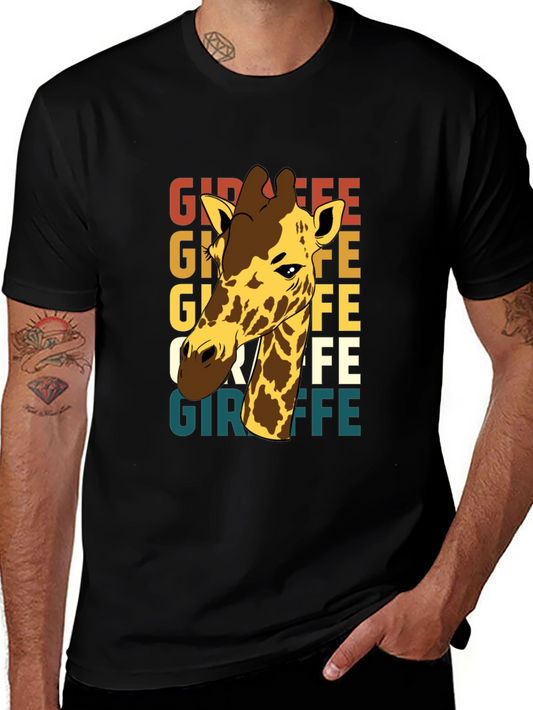 Giraffe Graphic Tee - Novelty Animal Print T-Shirt