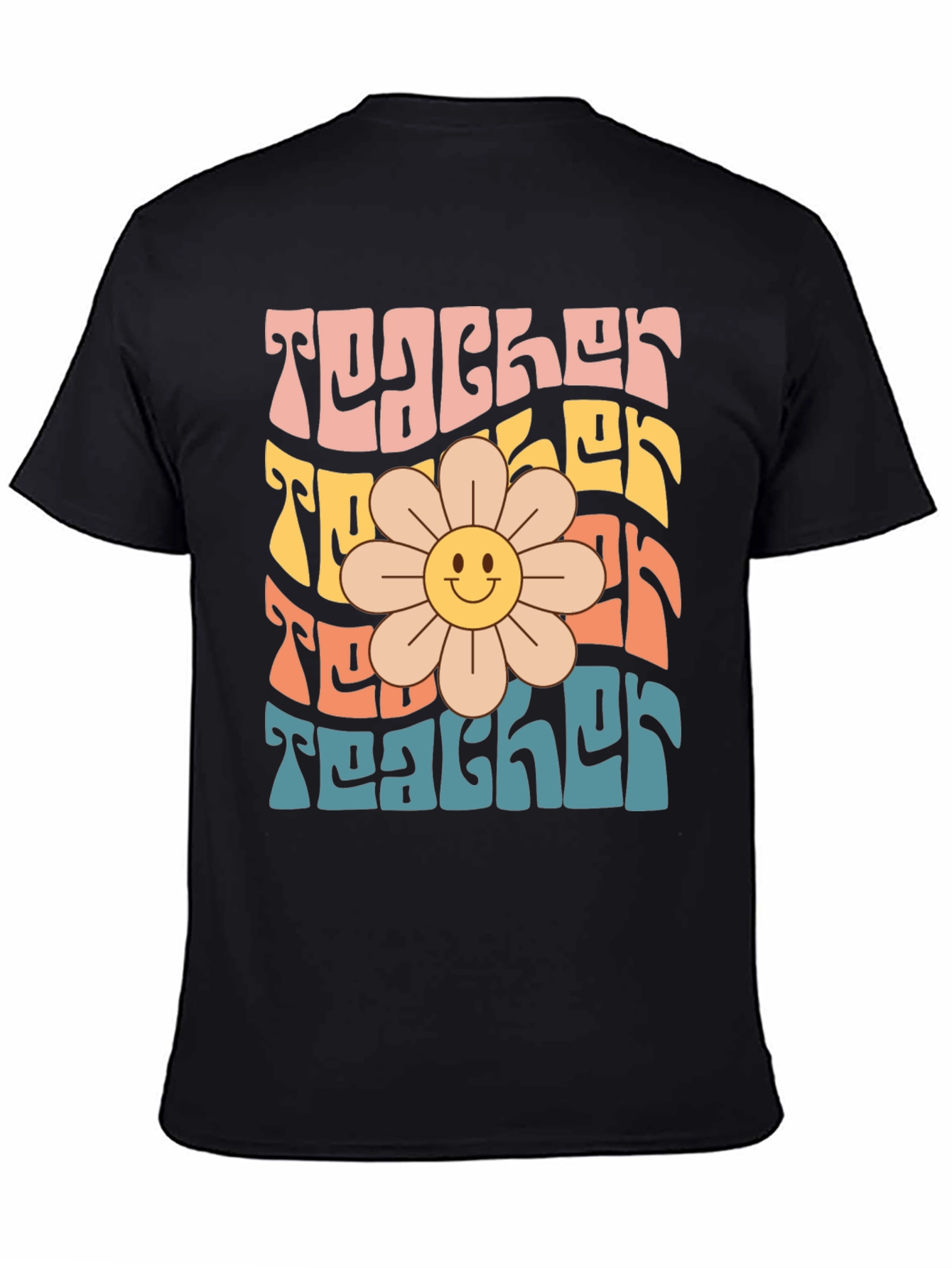 Retro Teacher Flower Graphic T-Shirt