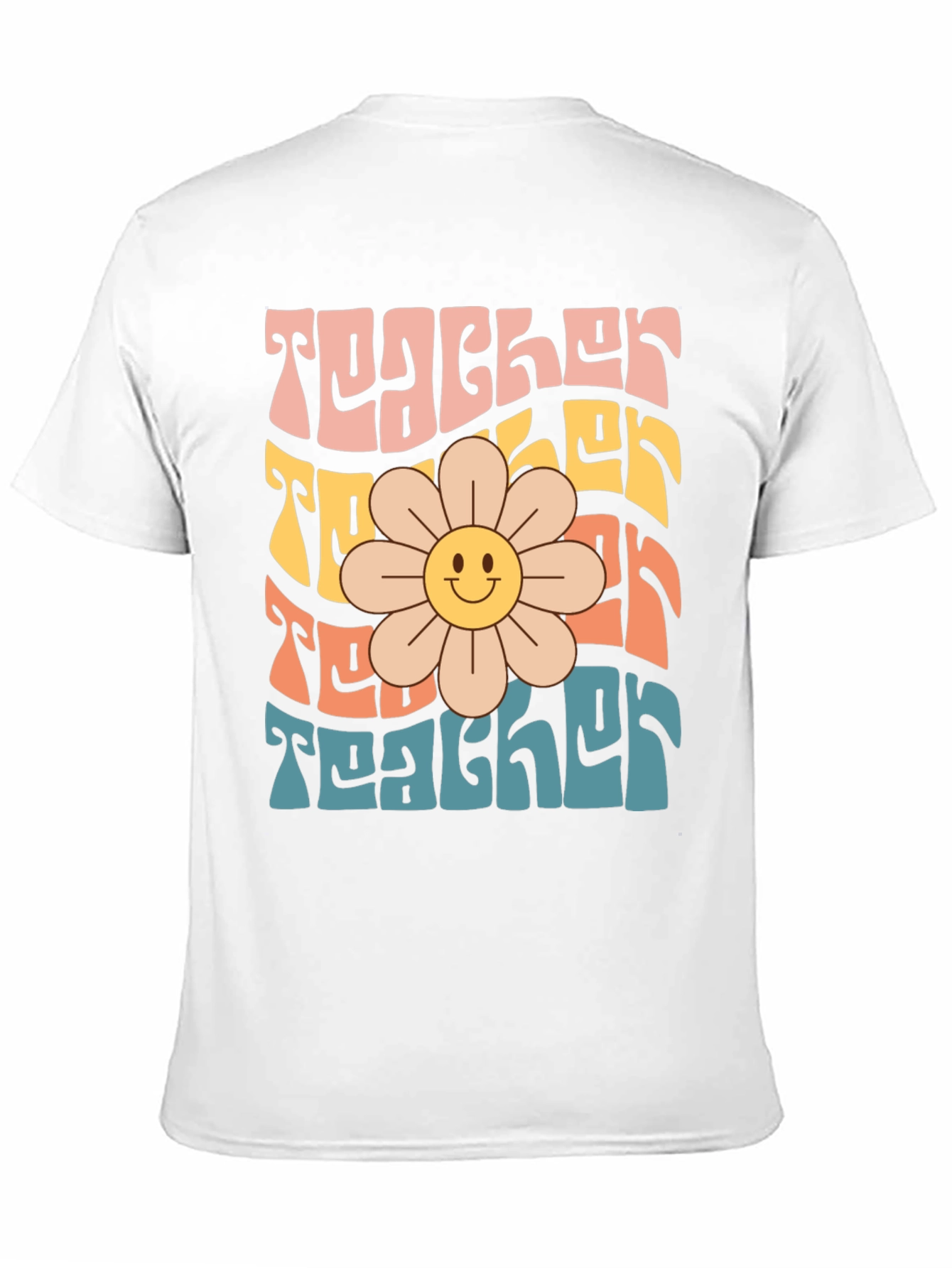 Retro Teacher Flower Graphic T-Shirt