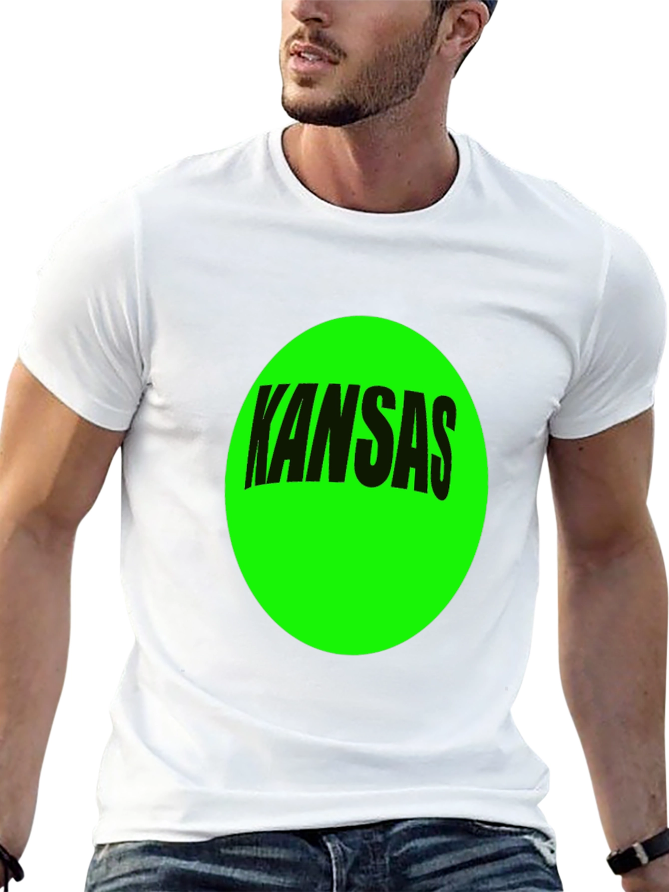 Kansas Graphic Tee - Bold Green Circle Design