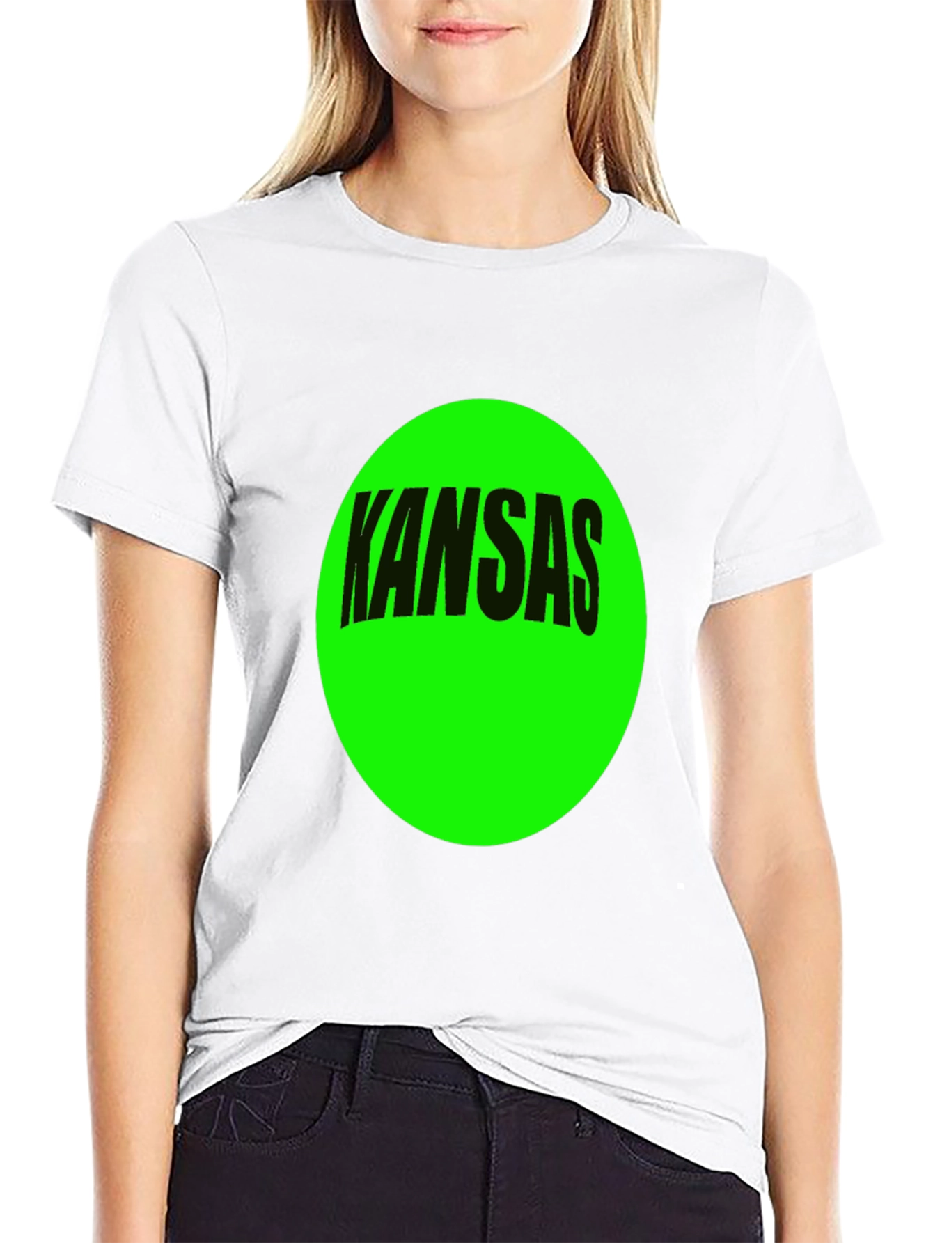 Kansas Graphic Tee - Bold Green Circle Design