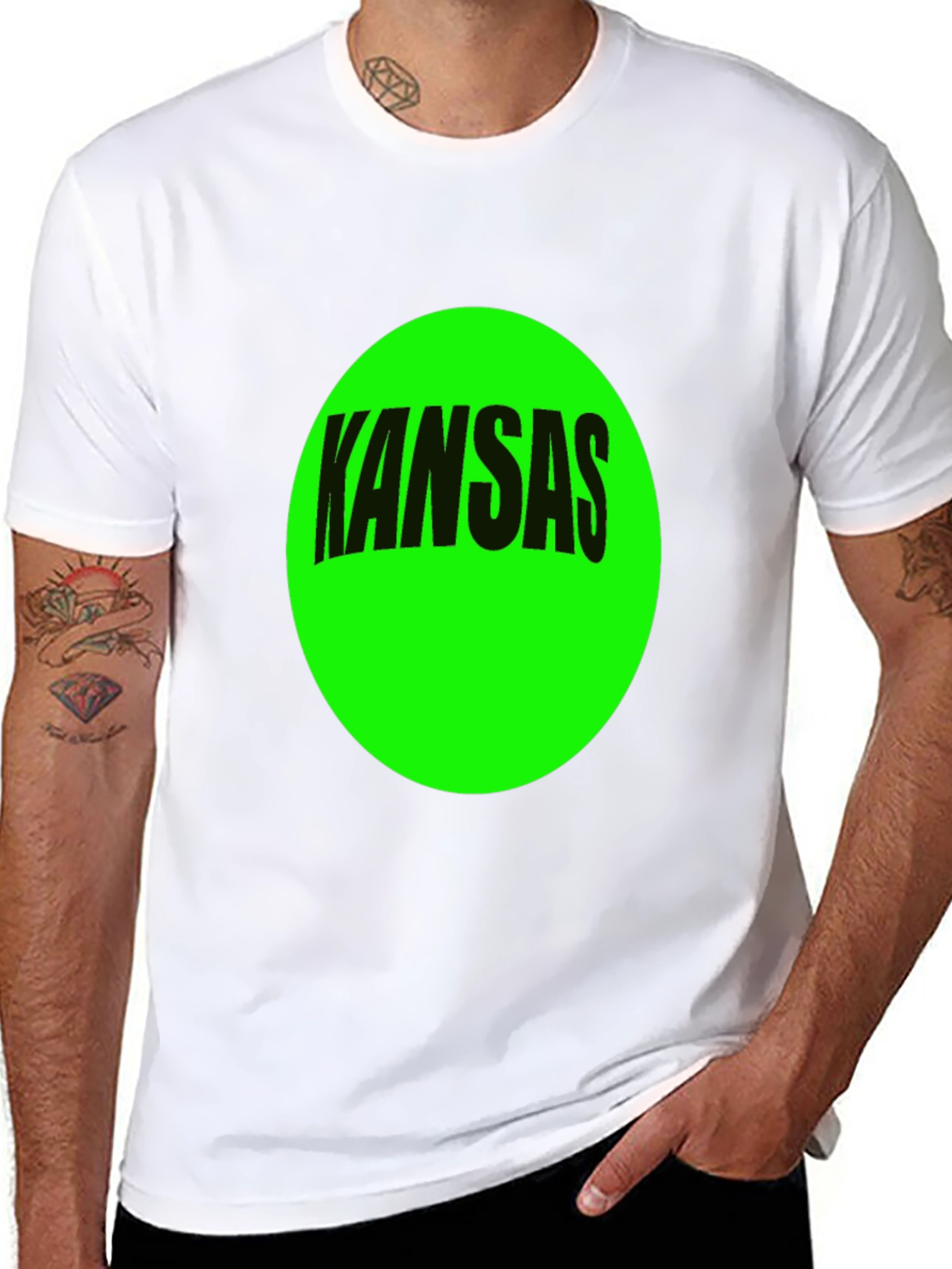 Kansas Graphic Tee - Bold Green Circle Design