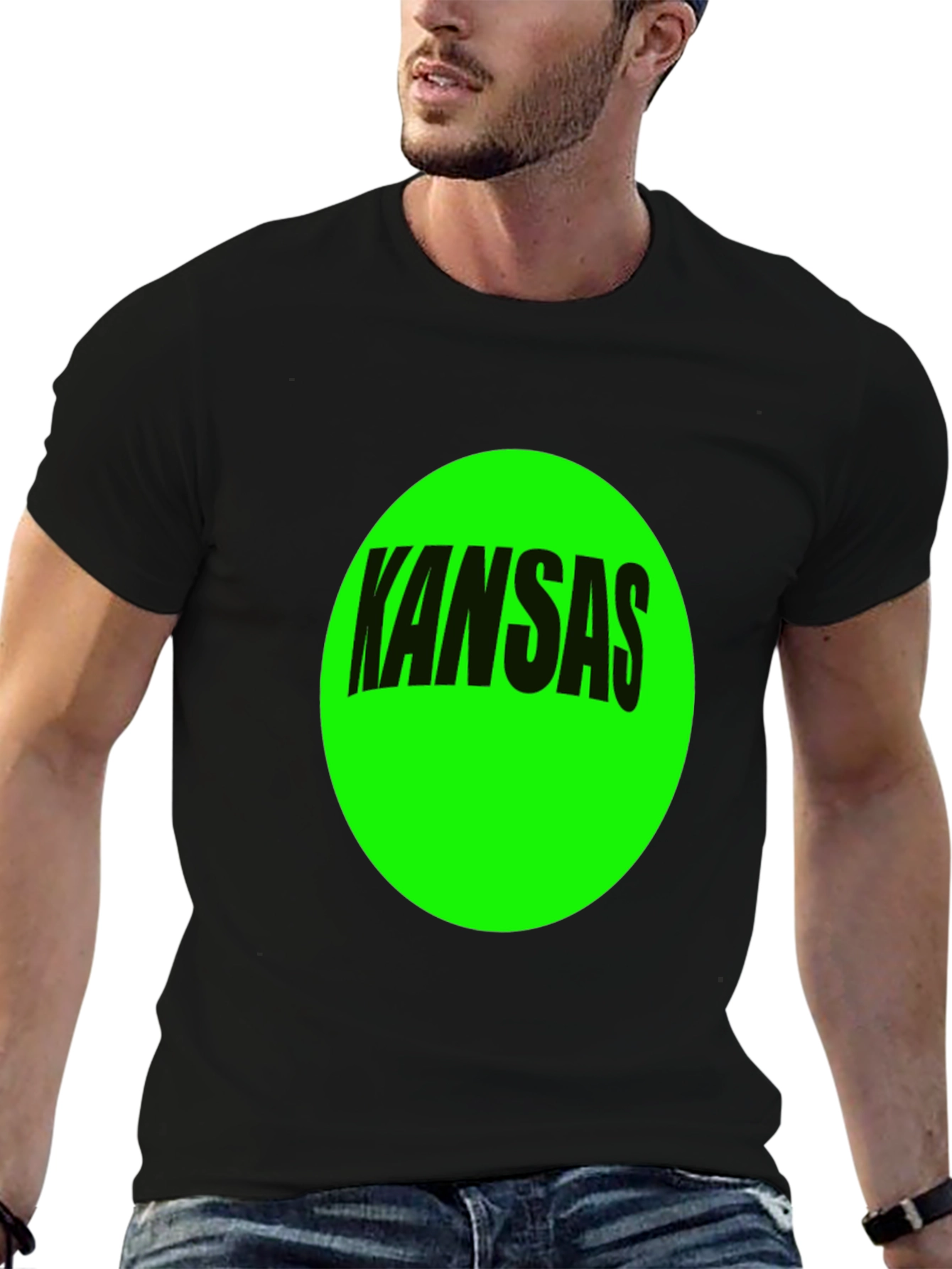 Kansas Graphic Tee - Bold Green Circle Design